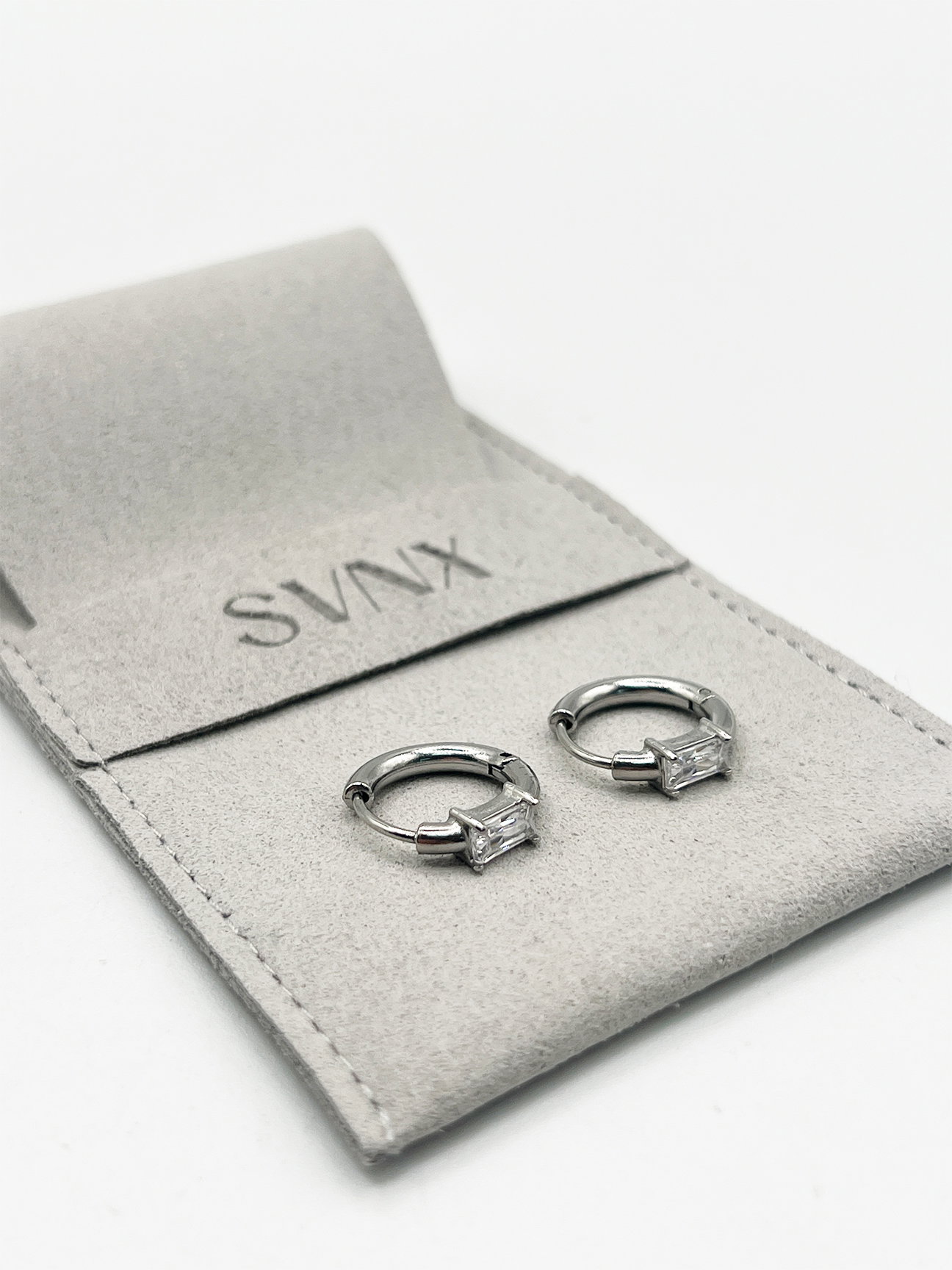 Silver Huggie Hoops, Image 3 of 4