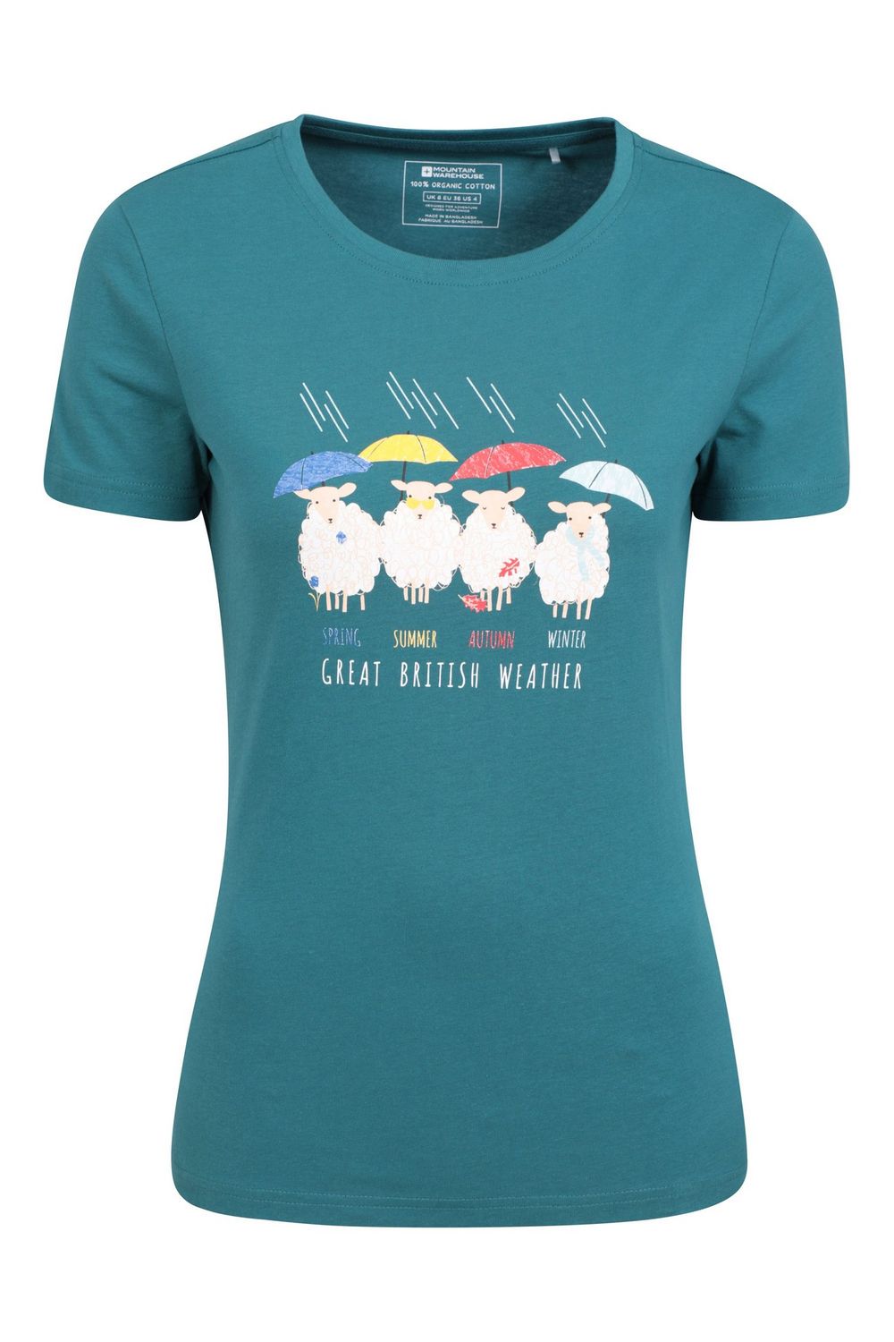 Teal Great British Weather TShirt, Image 1 of 3