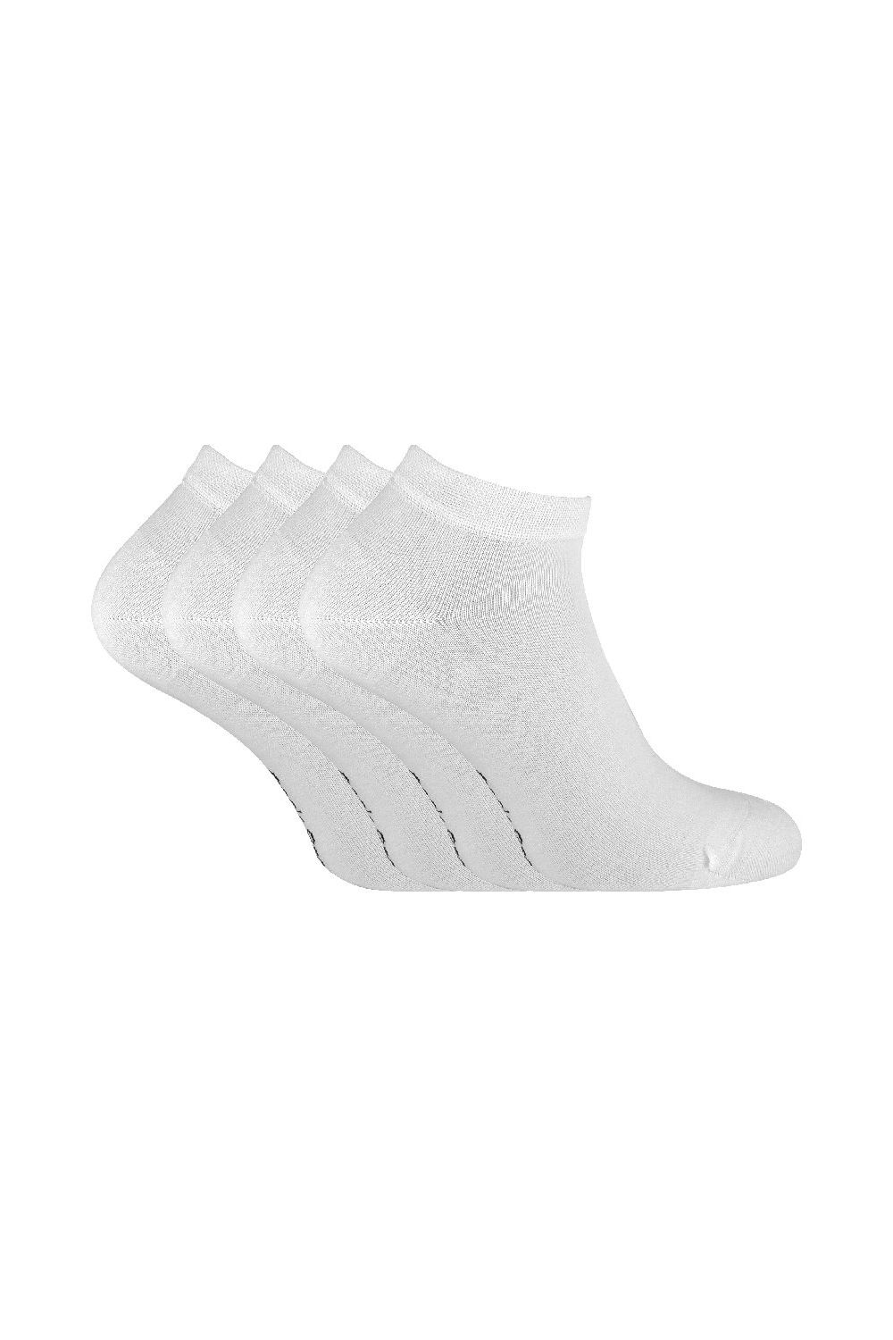 White 4 Pack Luxury Bamboo Low Cut Trainer Socks for Wo, Image 1 of 4