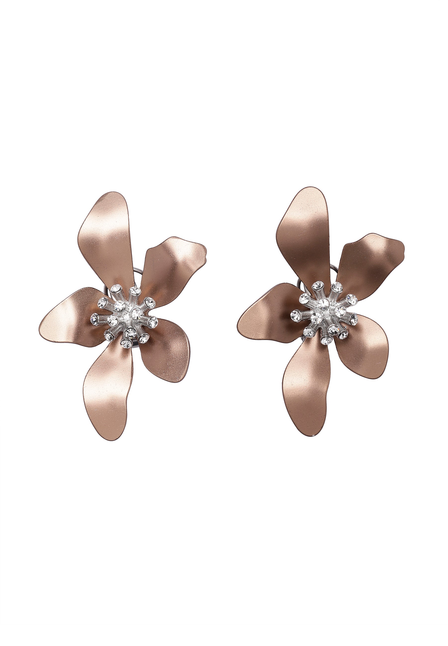 Purple Floral Stud Earrings
