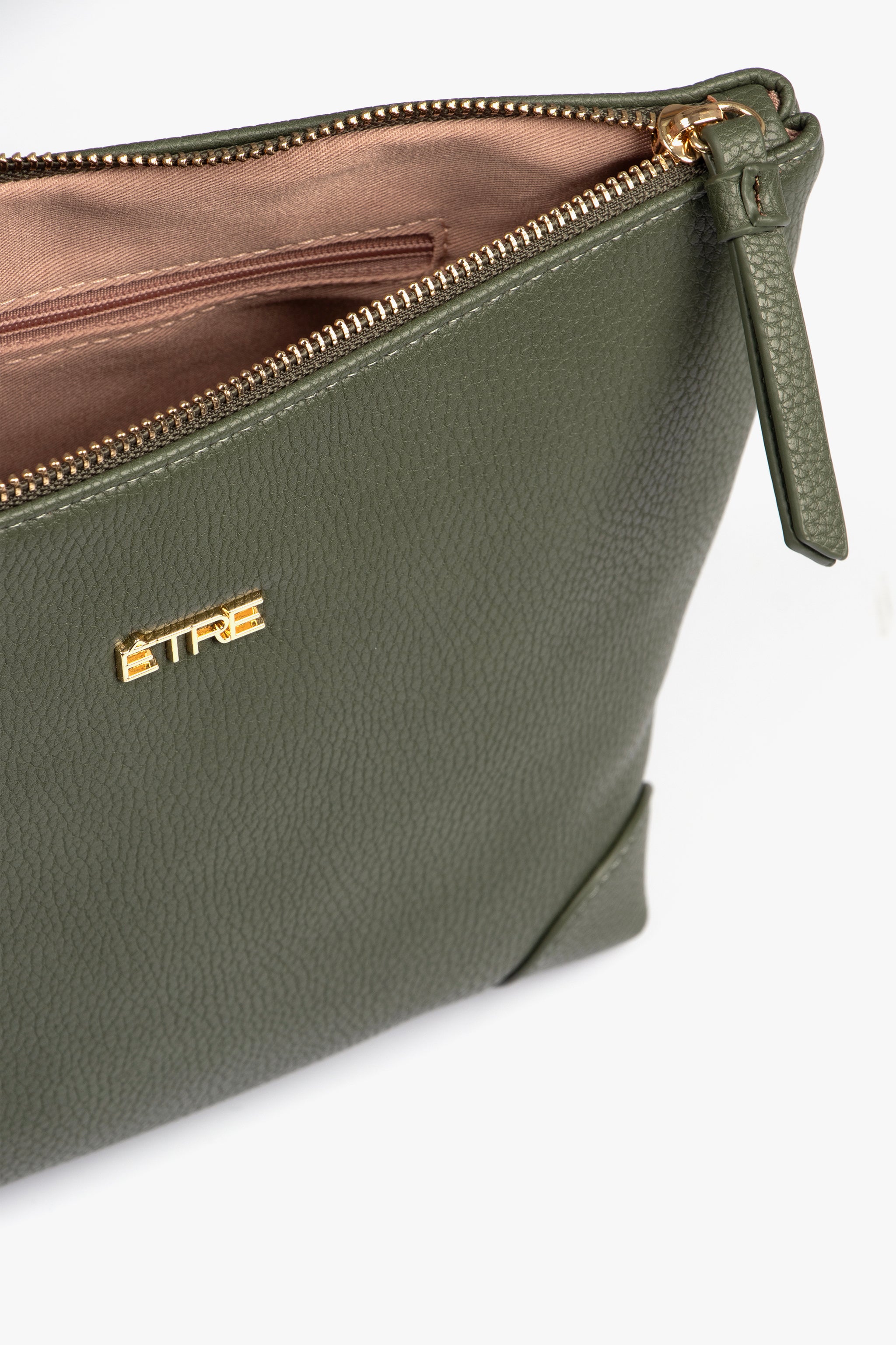 Khaki Etre Khaki Faux Leather Medium Wash Bag, Image 2 of 2
