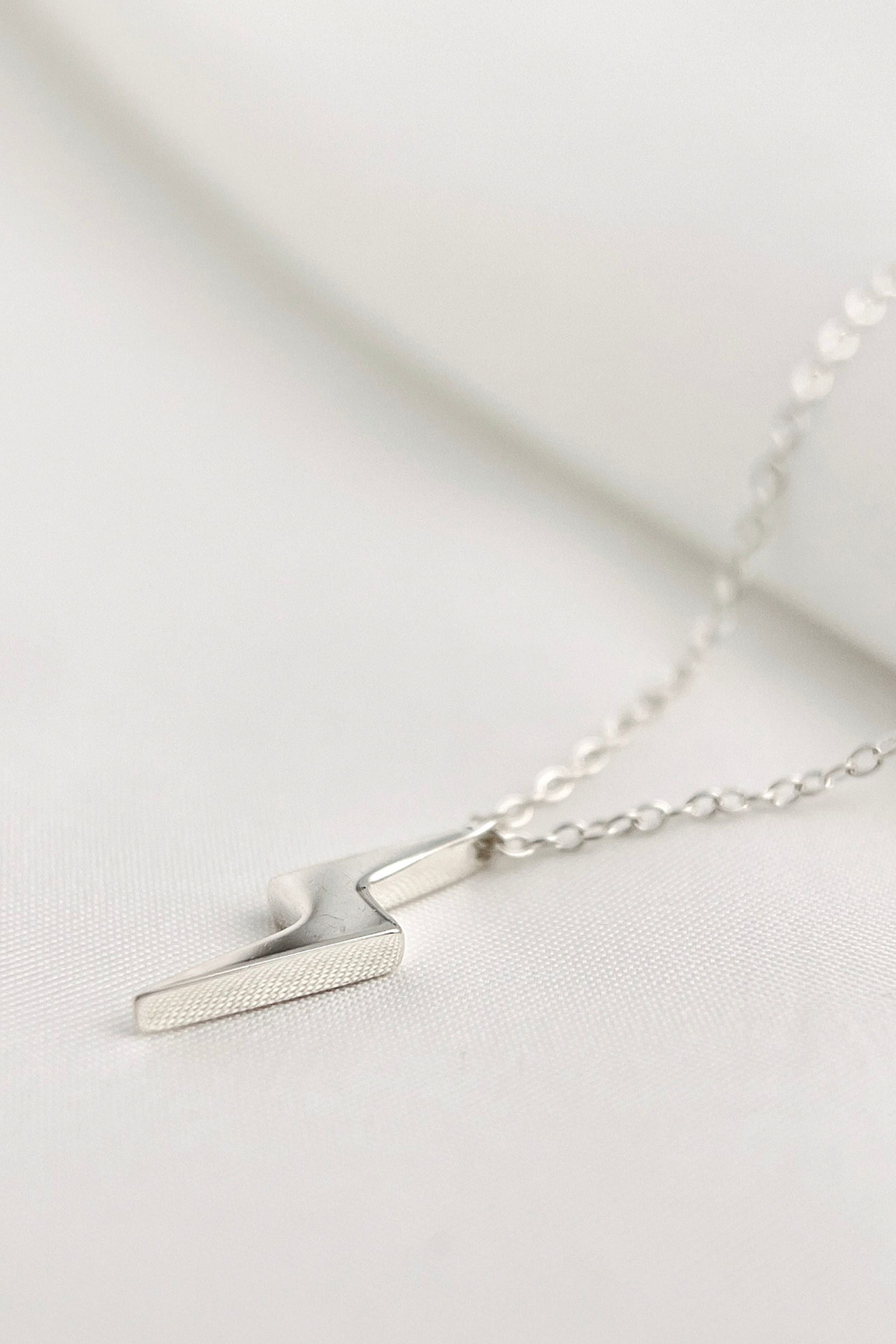 Silver Sterling Silver Lightning Bolt Necklace, Image 3 of 3