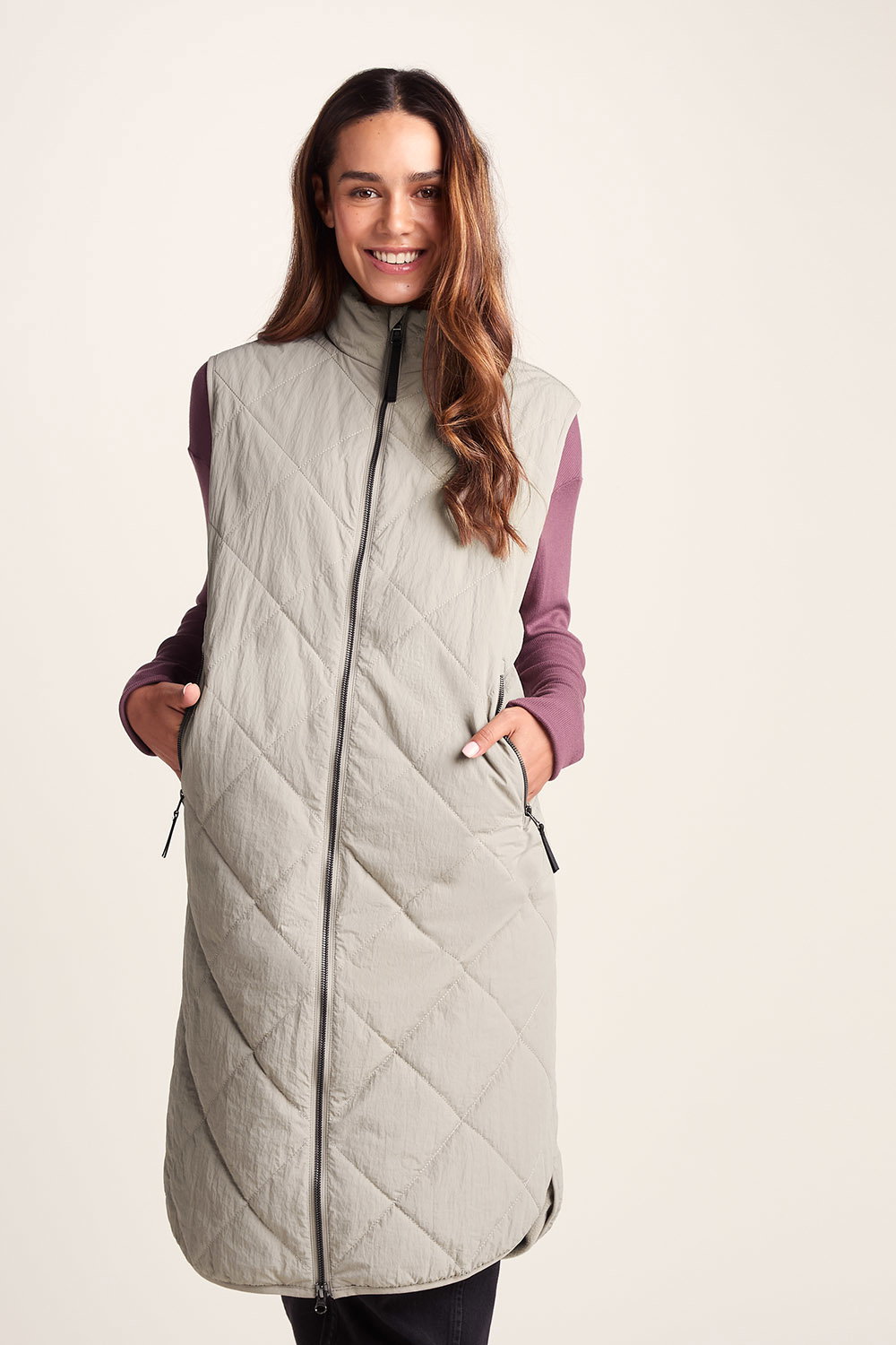 Taupe Anda Shower Resistant Insulated Gilet, Image 1 of 6