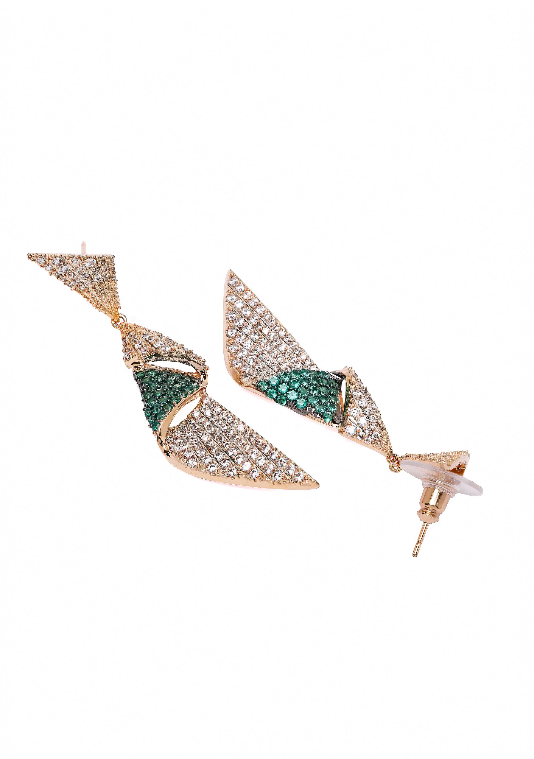 Gold Diva Luxury Shell Dangle Earrings, Image 3 of 5