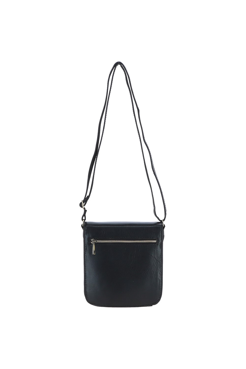 Black Medium Real Leather Crossbody Bag, Image 4 of 5