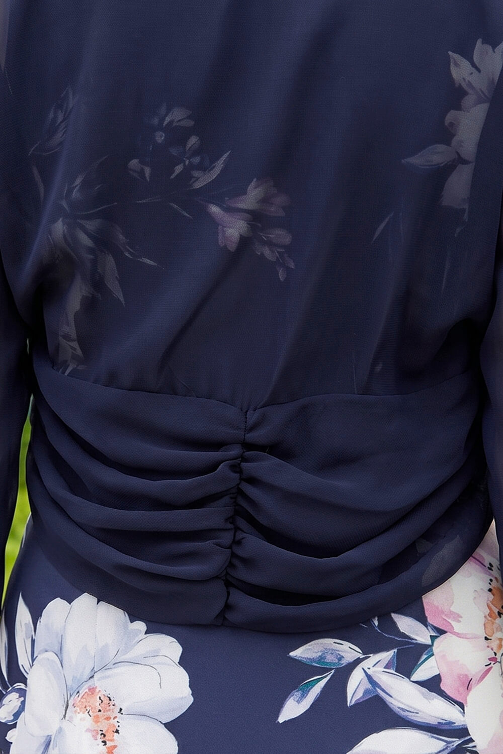 Navy  Ruched Hem Chiffon Bolero, Image 5 of 4