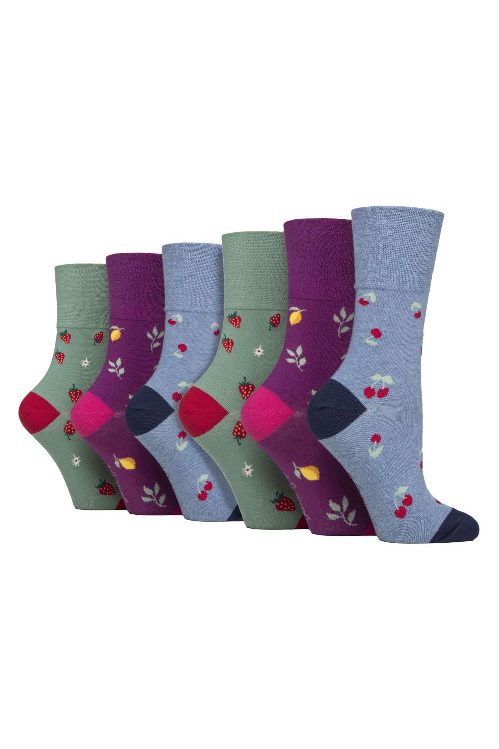 Blue 6 Pairs Wildlife Dogs Cats Patterned Socks, Image 1 of 2