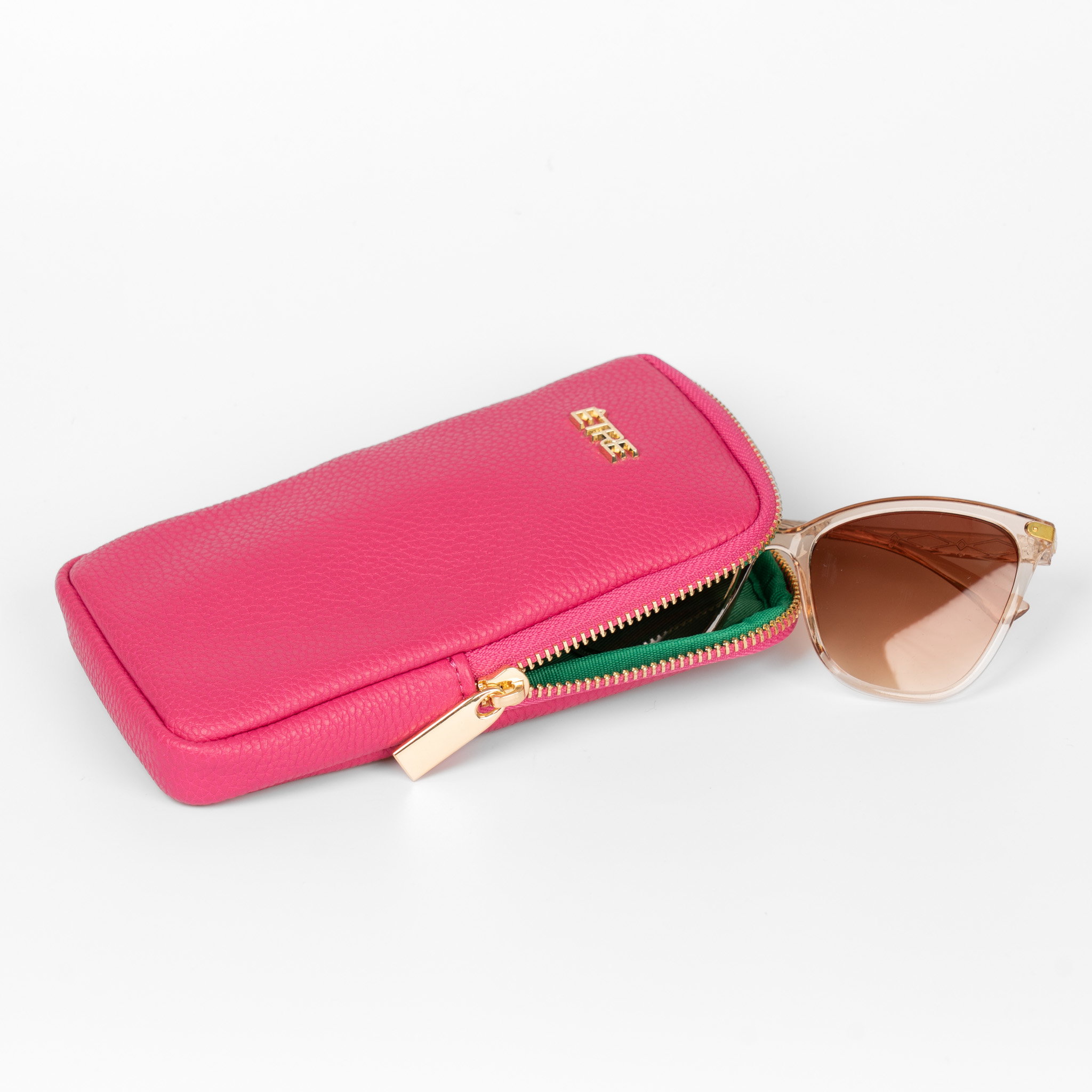 Pink Etre Pink Faux Leather Glasses Case, Image 2 of 3