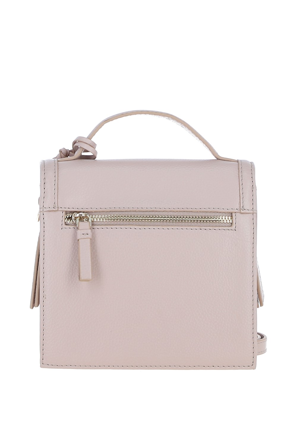 Beige Ashwood Leather Beige Compact Handbag With Detachable Crossbody Strap, Image 3 of 4