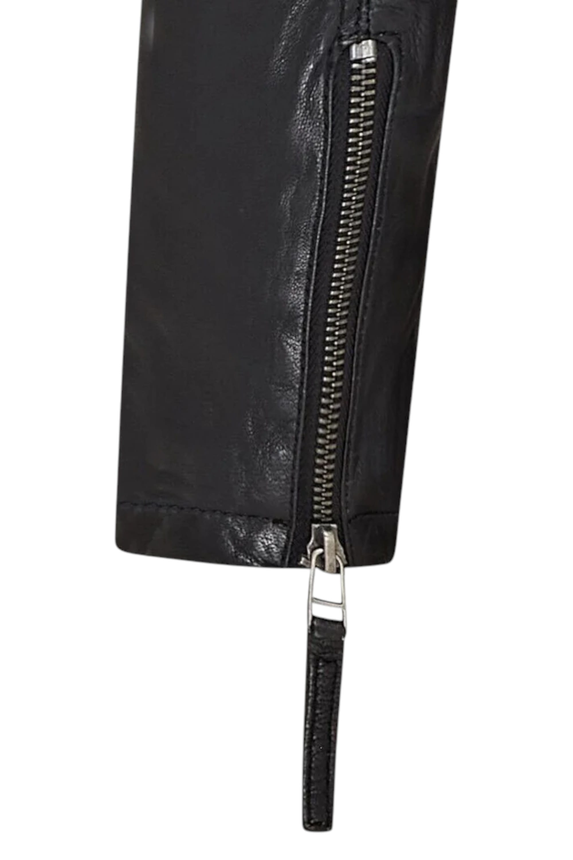 Black Womens Hooded Biker Jacket - Brazz, Image 4 of 4