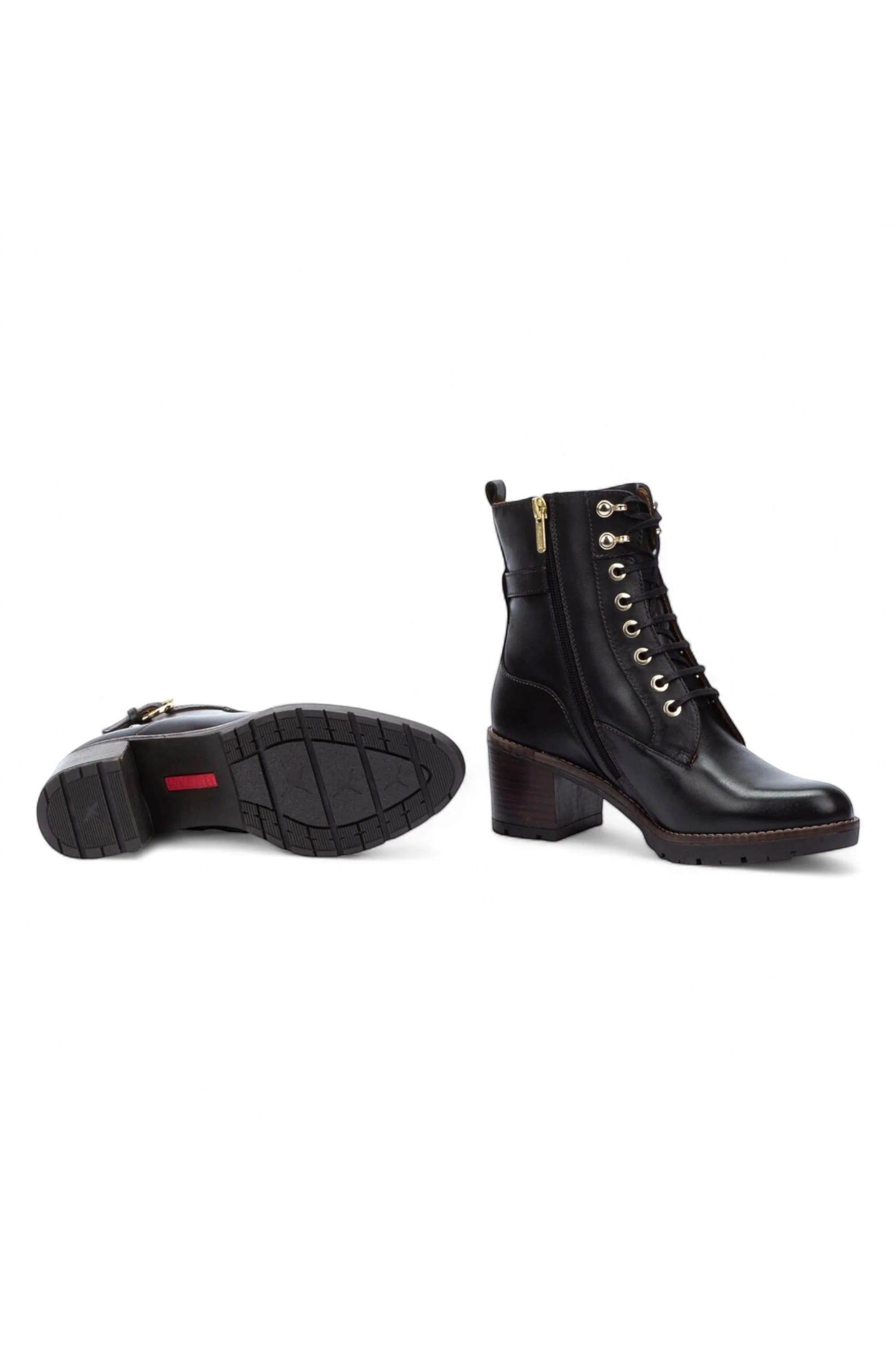 Black Women’s Combat Ankle Boots -W7H-8510, Image 6 of 7