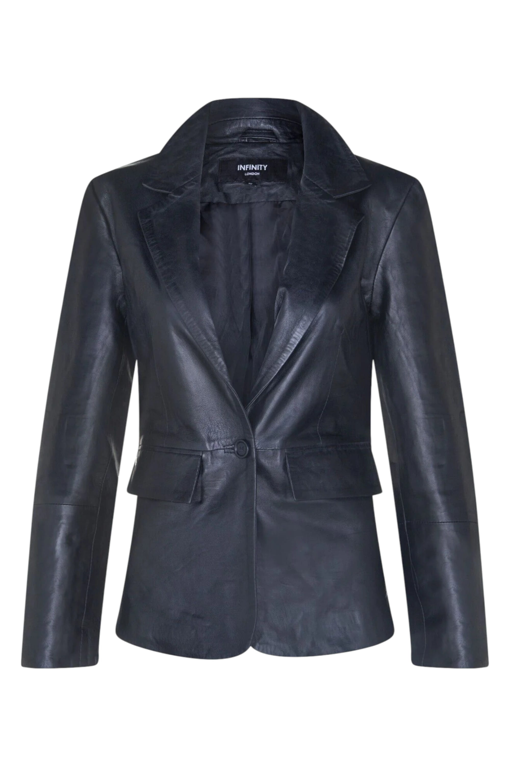Black Soft Leather Blazer Jacket-Apeldoorn, Image 2 of 5