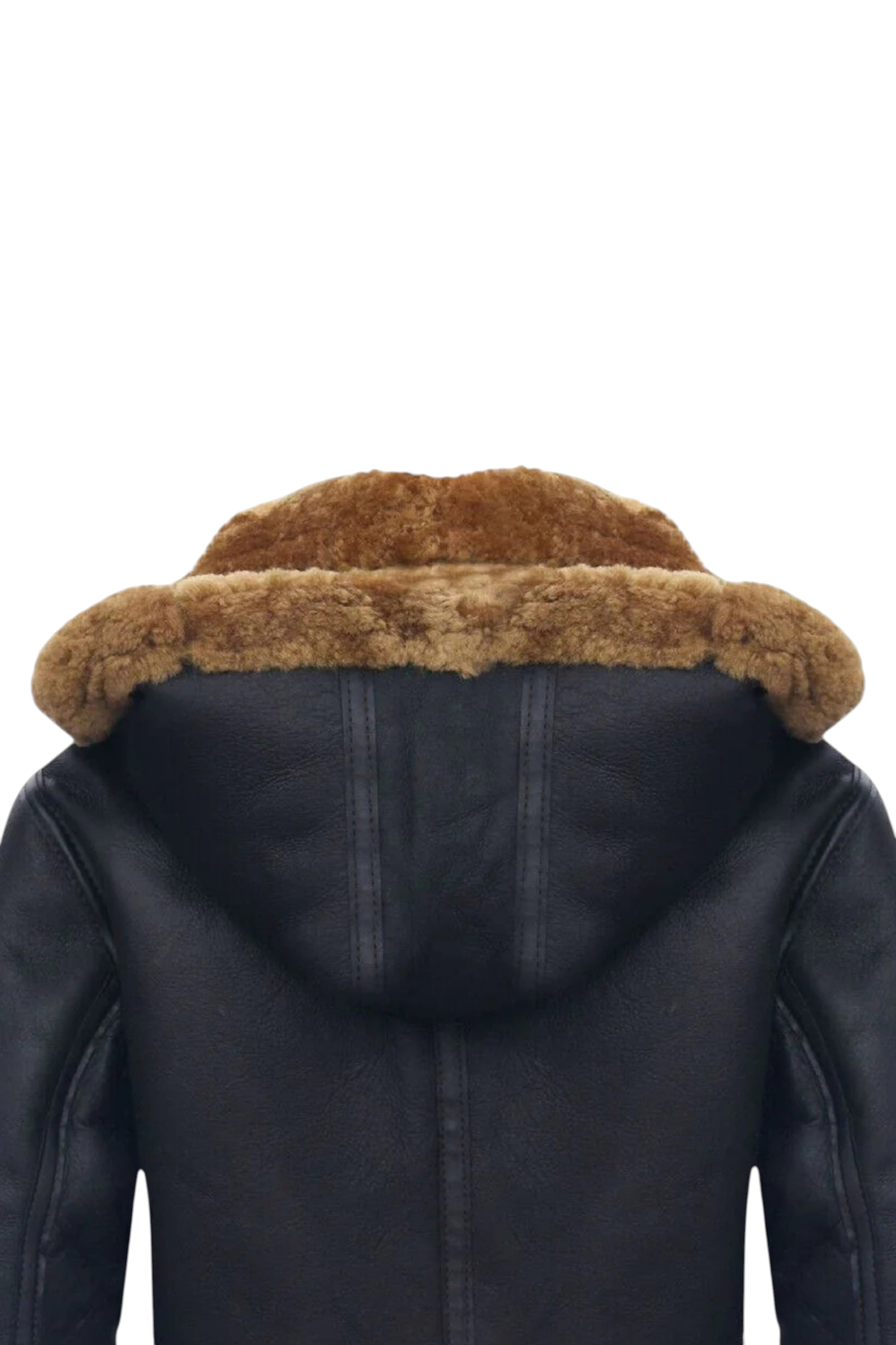 Dark Brown Hooded Sheepskin Flying Leather Jacket, Image 8 of 8