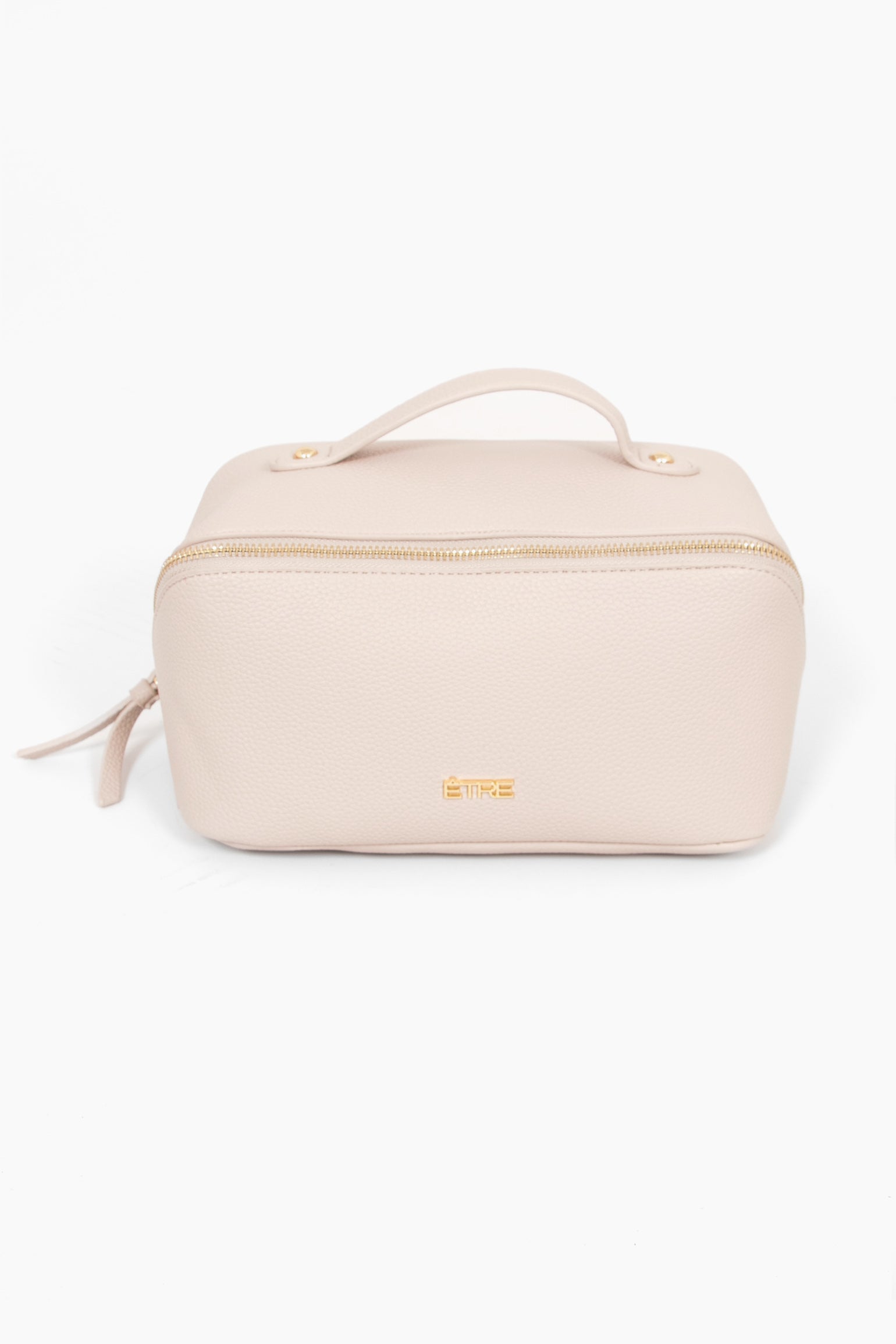 Pink Faux Leather Vanity Case Makeup Bag