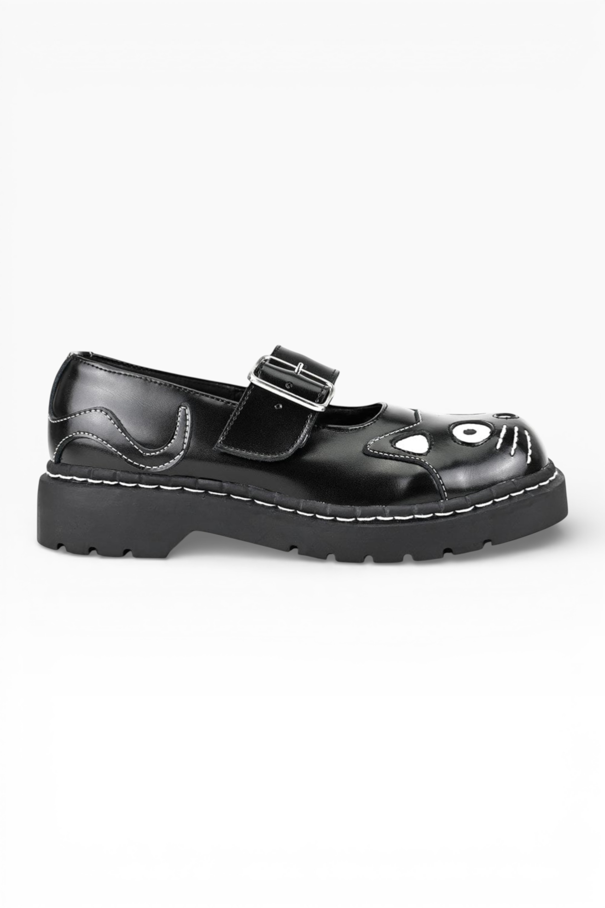 Black TUK Footwear Black Mary Jane Leather Goth Shoes - T2025, Image 1 of 8