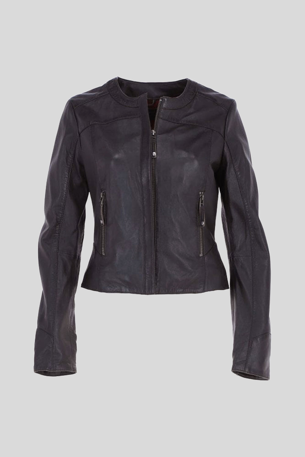 Dark Brown Brampton London Dark Brown 'Style E' Real Leather Jacket, Image 1 of 4