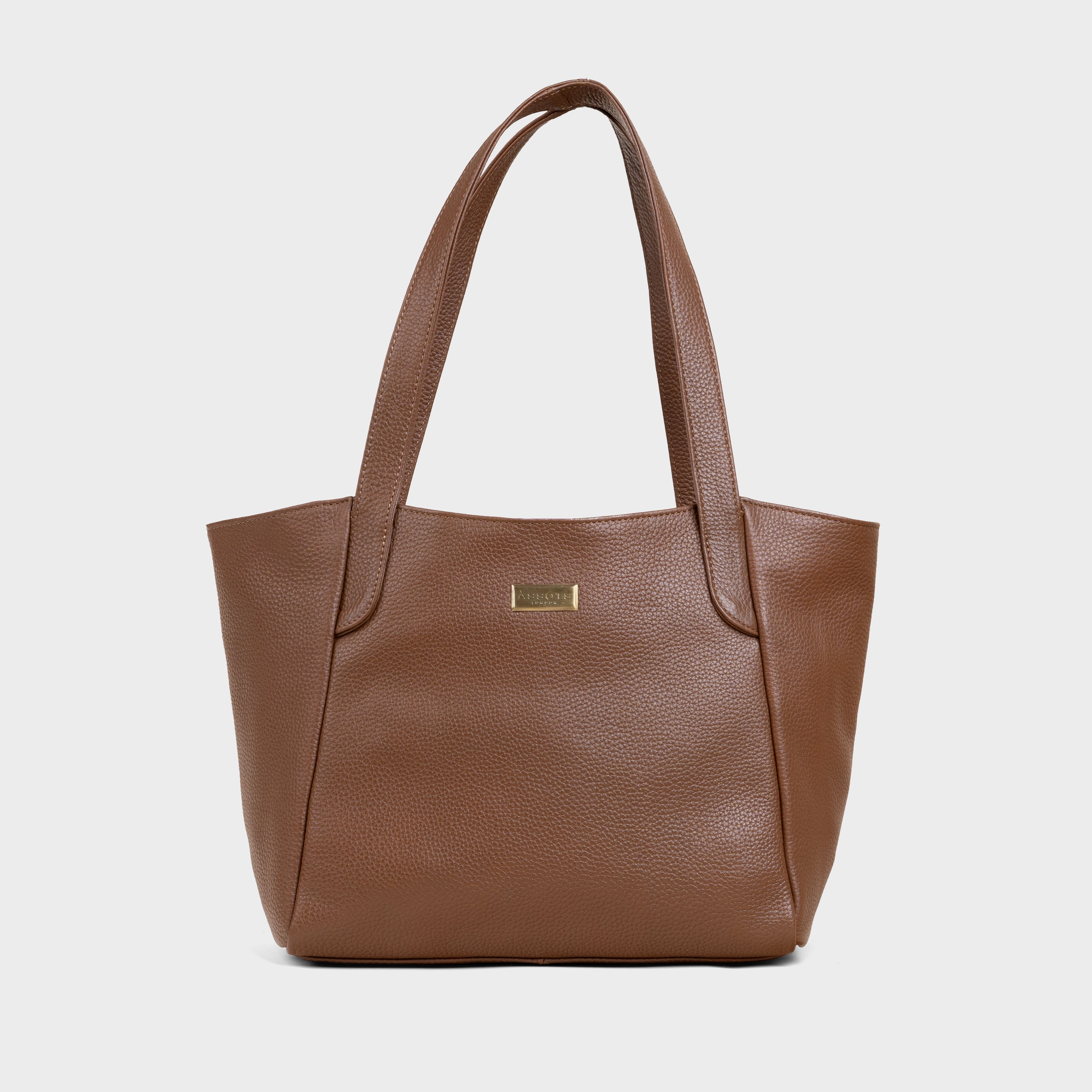 Tan 'URBAN TOTE' Pebble Grain Real Leather Work Tote Bag, Image 1 of 1