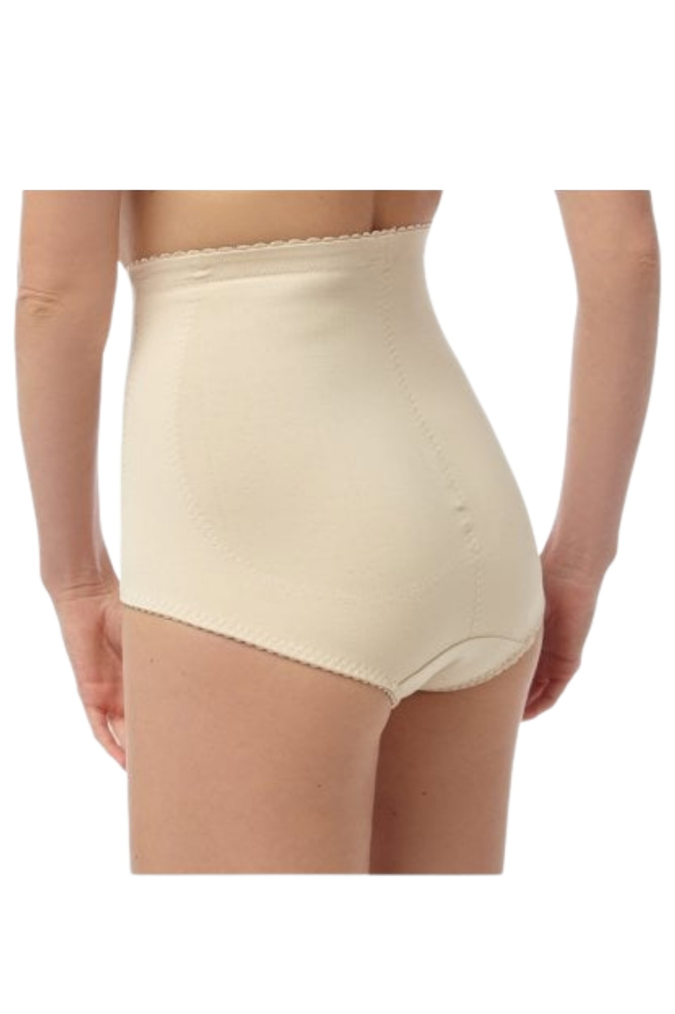Beige 2 Pack Cotton High Waisted Briefs, Image 2 of 3