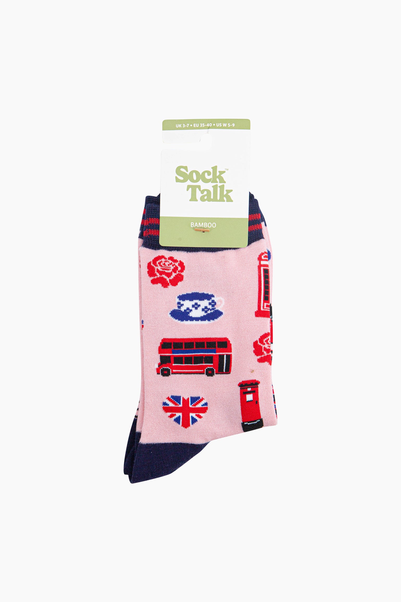 Pink London Landmarks Bamboo Socks in Pink, Image 4 of 4
