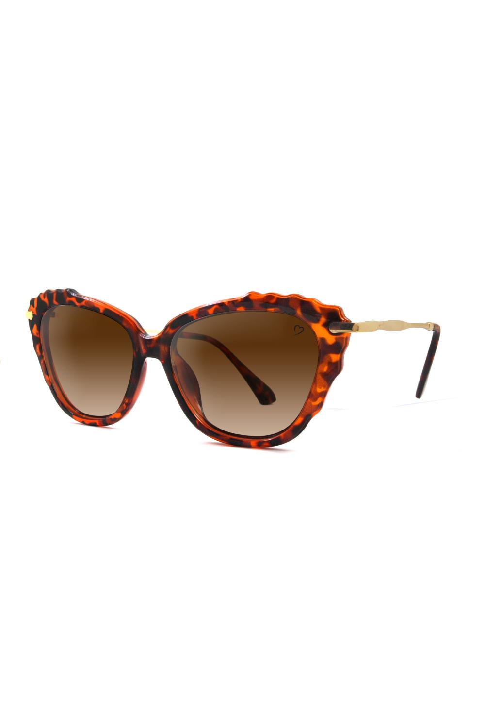 Tortoishell Ruby Rocks Monaco Ripple Edge Tortoiseshell and Gold Frame Sunglasses, Image 1 of 2