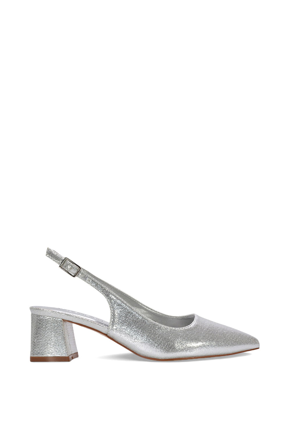 Black 'Virelai' Shimmer Low Block Heels With Slingback
