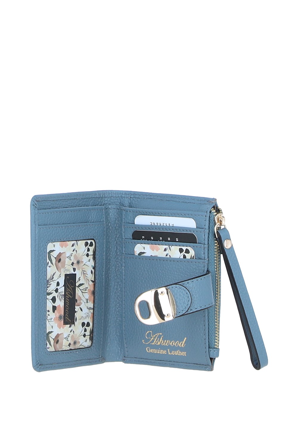 Blue 'Amarella' Real Leather Purse, Image 3 of 4