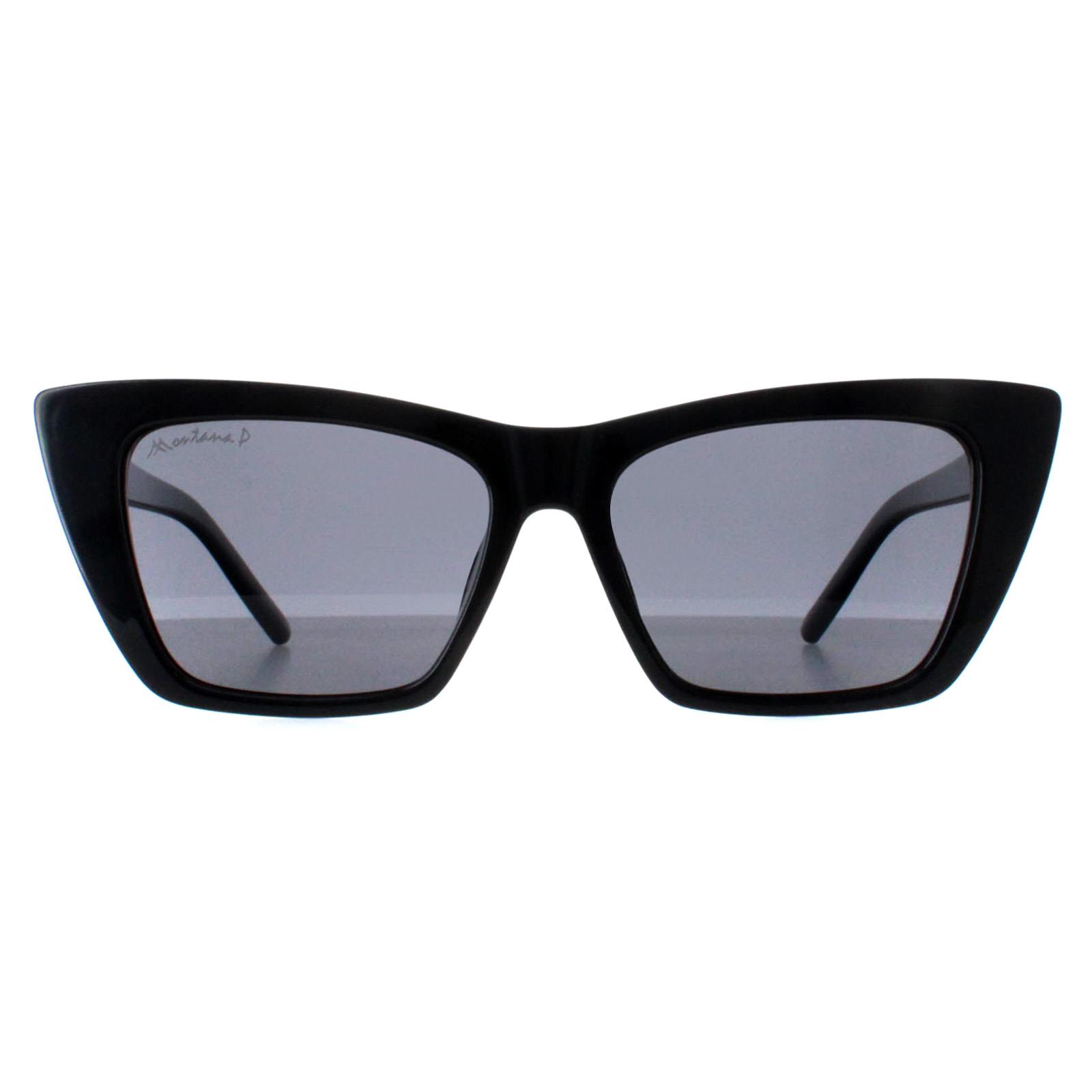 Black Cat Eye Shiny Black Smoke Polarized MP64, Image 1 of 4