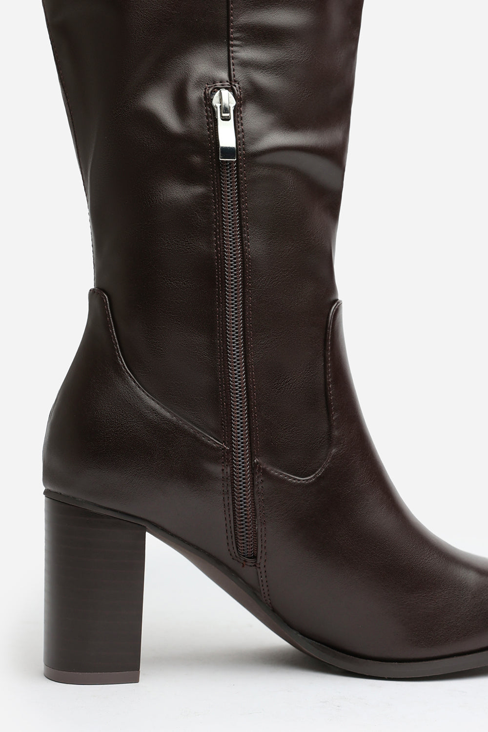 Dark Brown 'Ainsley' Block Heel Knee High Boots, Image 5 of 6