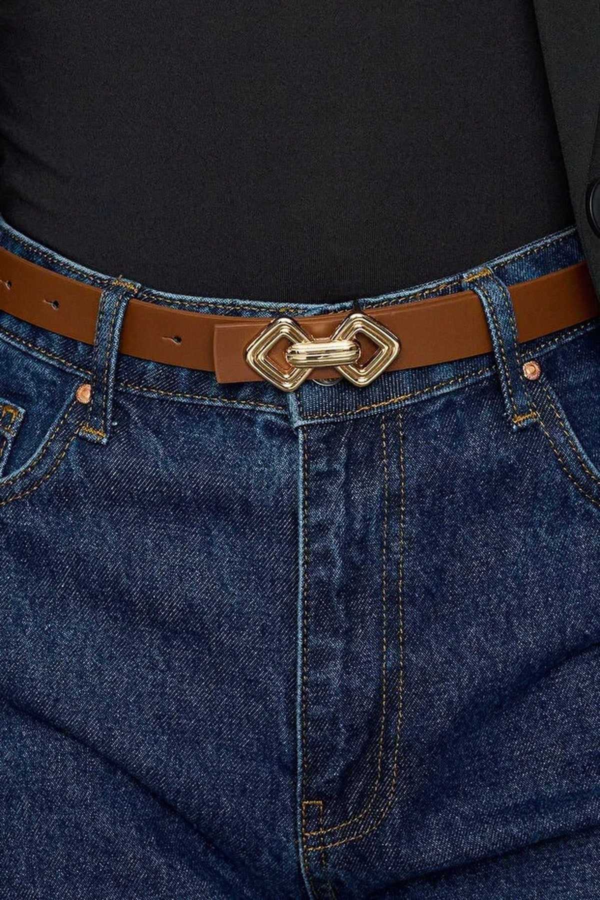 Multi WOVCOR Multi Double Pack Statement Buckle Women’s Slim Belt Set, Image 2 of 3