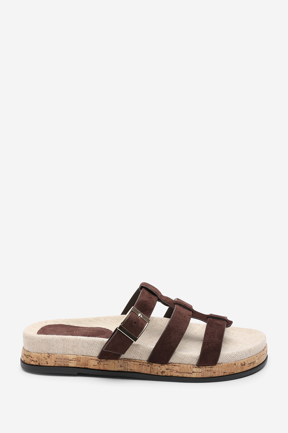 Dark Brown Bambi Multi Strap Footbed Sandal, Image 3 of 6