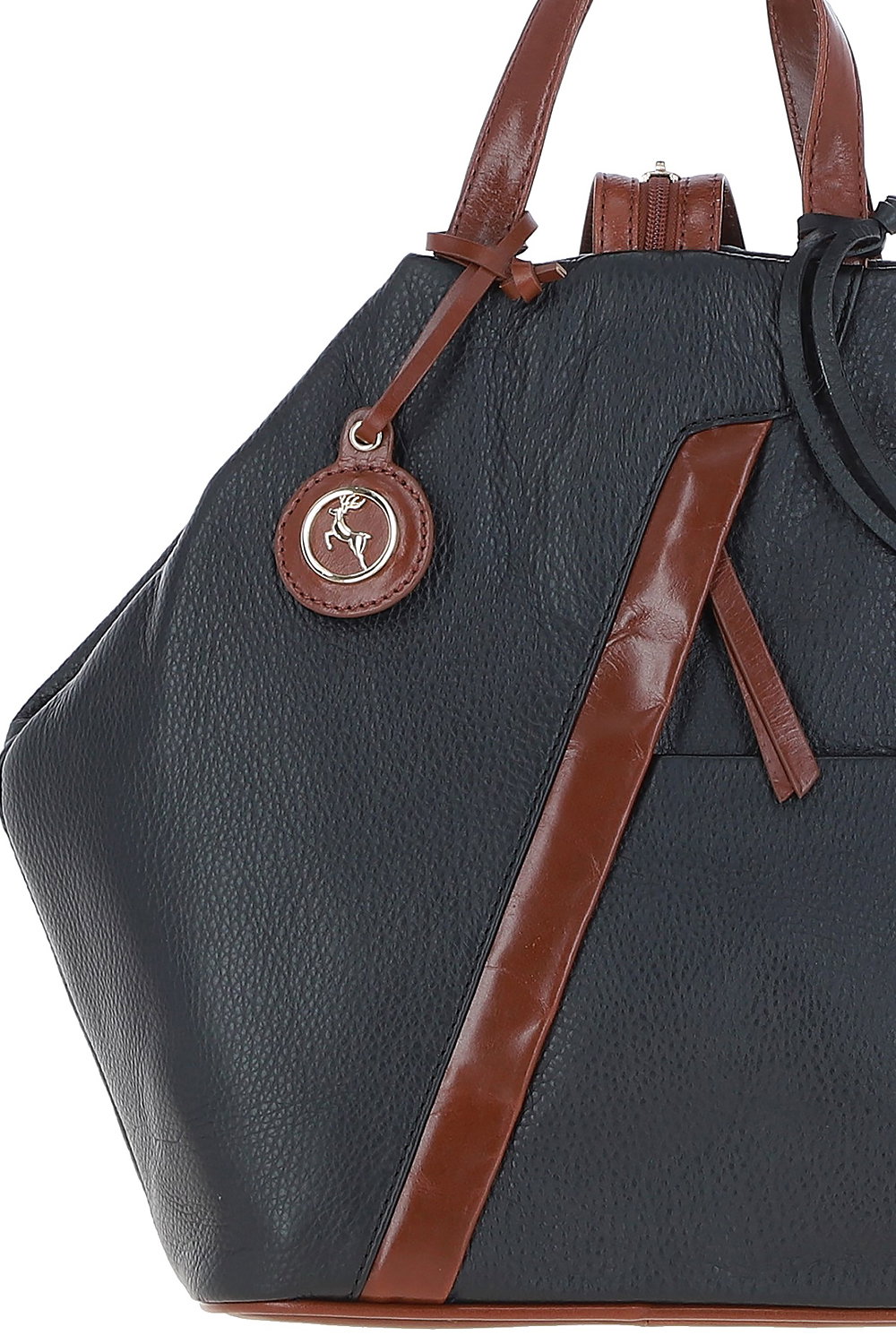 Black 'Lydia' Convertible Real Leather Tote Backpack, Image 2 of 5