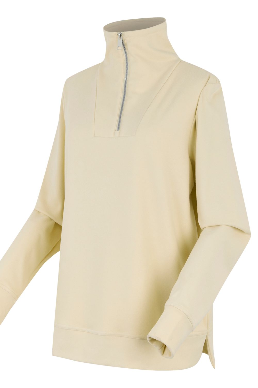 Cream Demmi Quarter Zip Fleece Top, Image 3 of 6