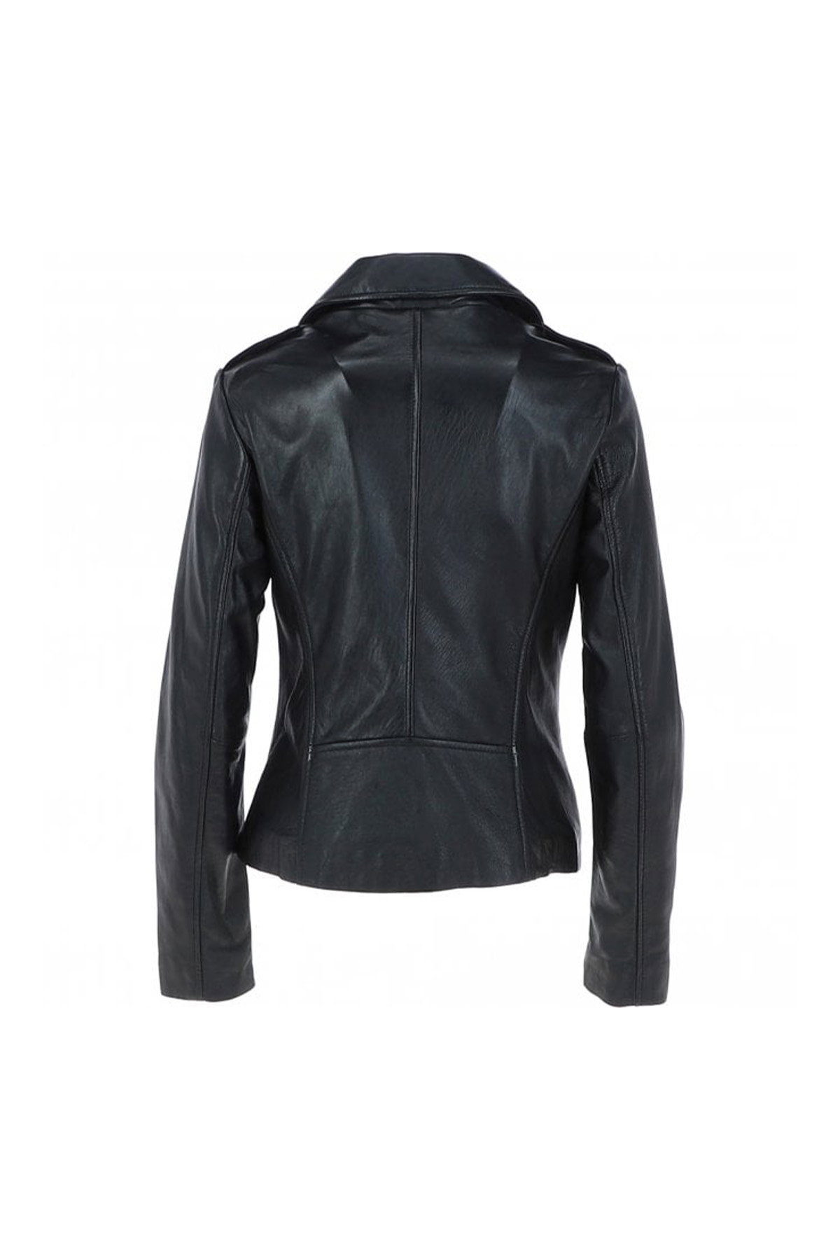 Black 'Furia' Real Leather Slim Fit Biker Jacket, Image 3 of 4