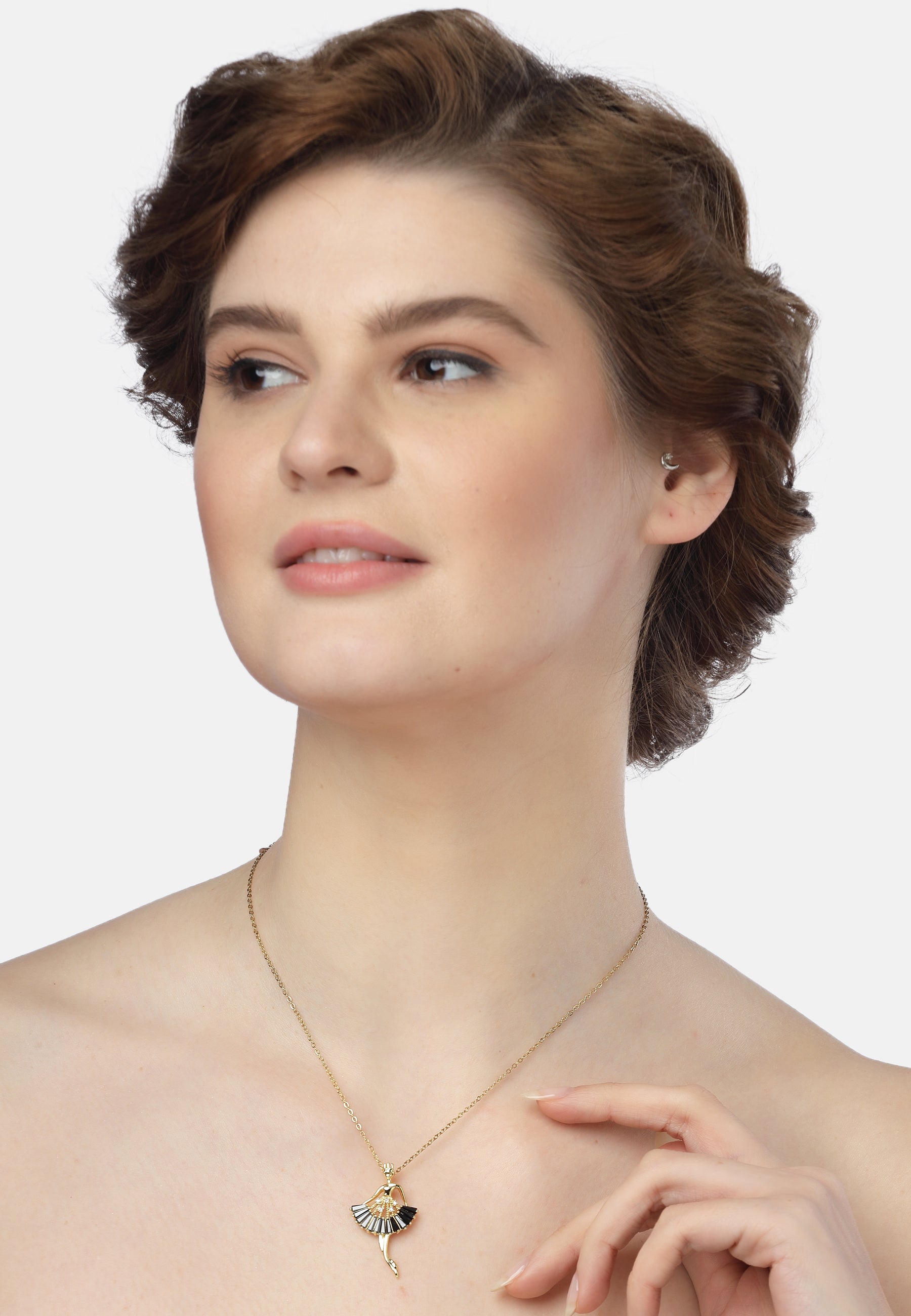 Gold Golden Ballerina Grace Pendant, Image 4 of 5