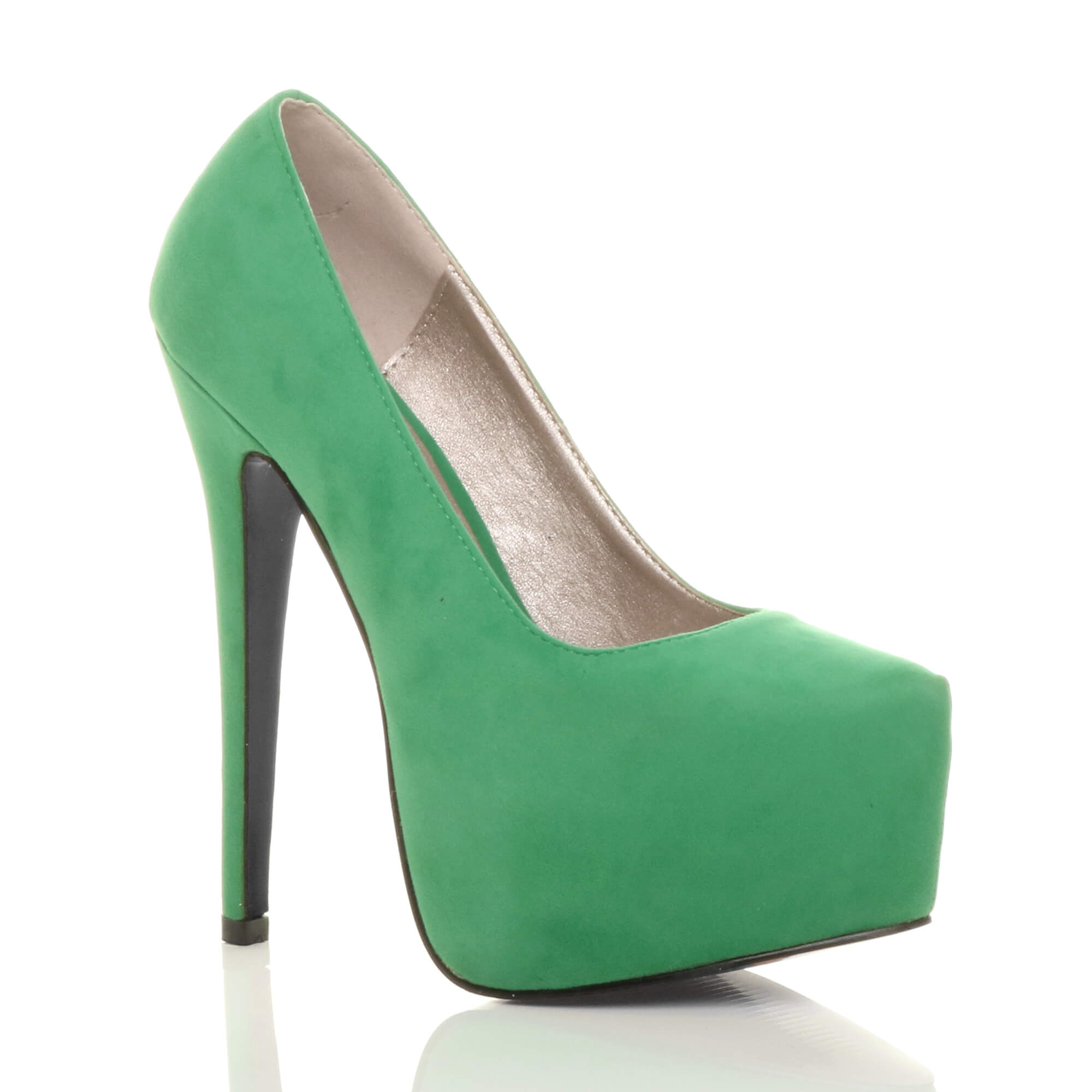 Black High Heel Platform Court Shoes