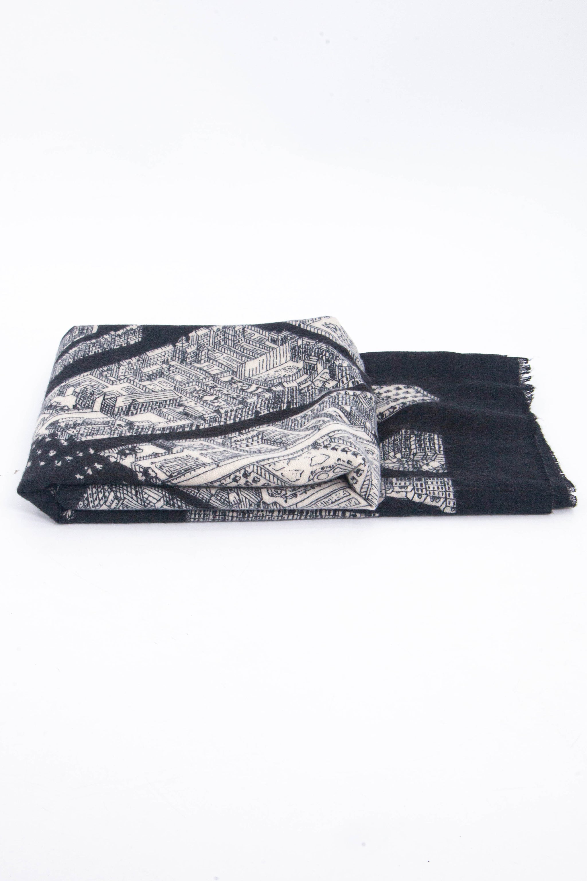 Black Sarta Black Architecture Print Lightweight Scarf, Image 3 of 4