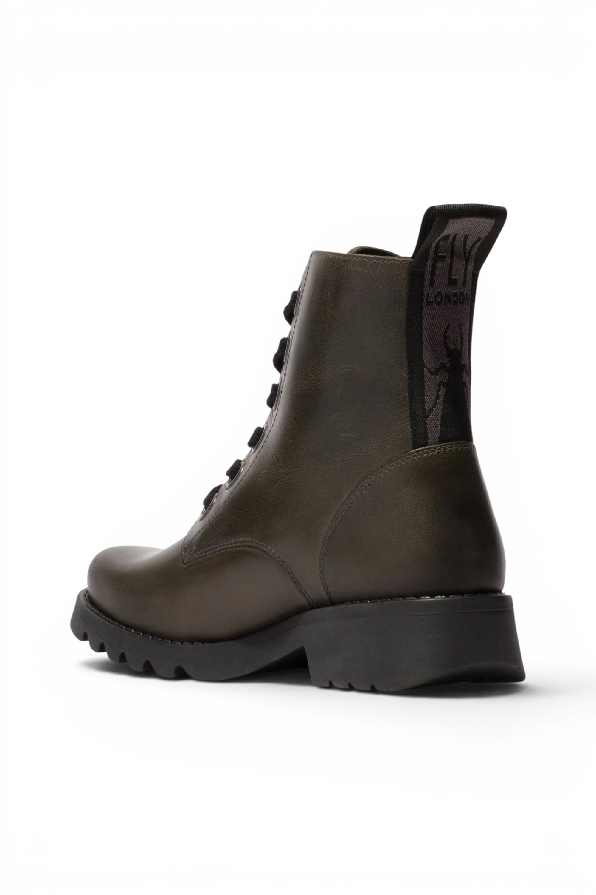 Dark Green Womens Soft Lace-Up Ankle Boots -RAGI539, Image 4 of 5
