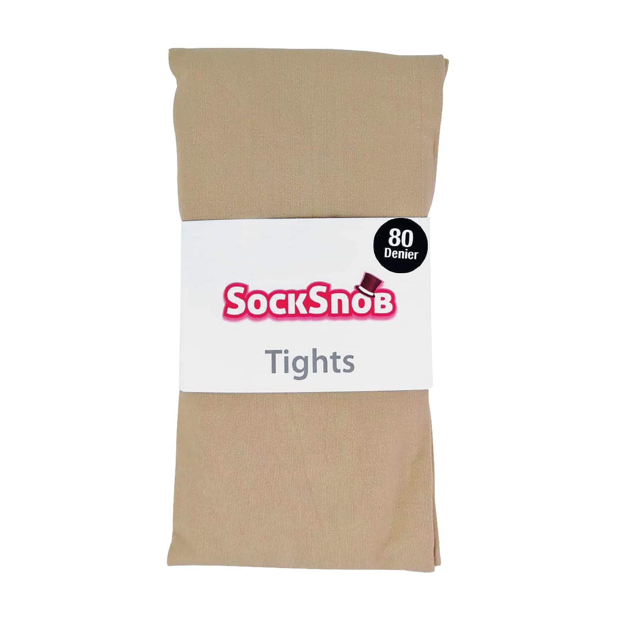 Beige 80 Denier Opaque Plain Coloured Tights, Image 5 of 5