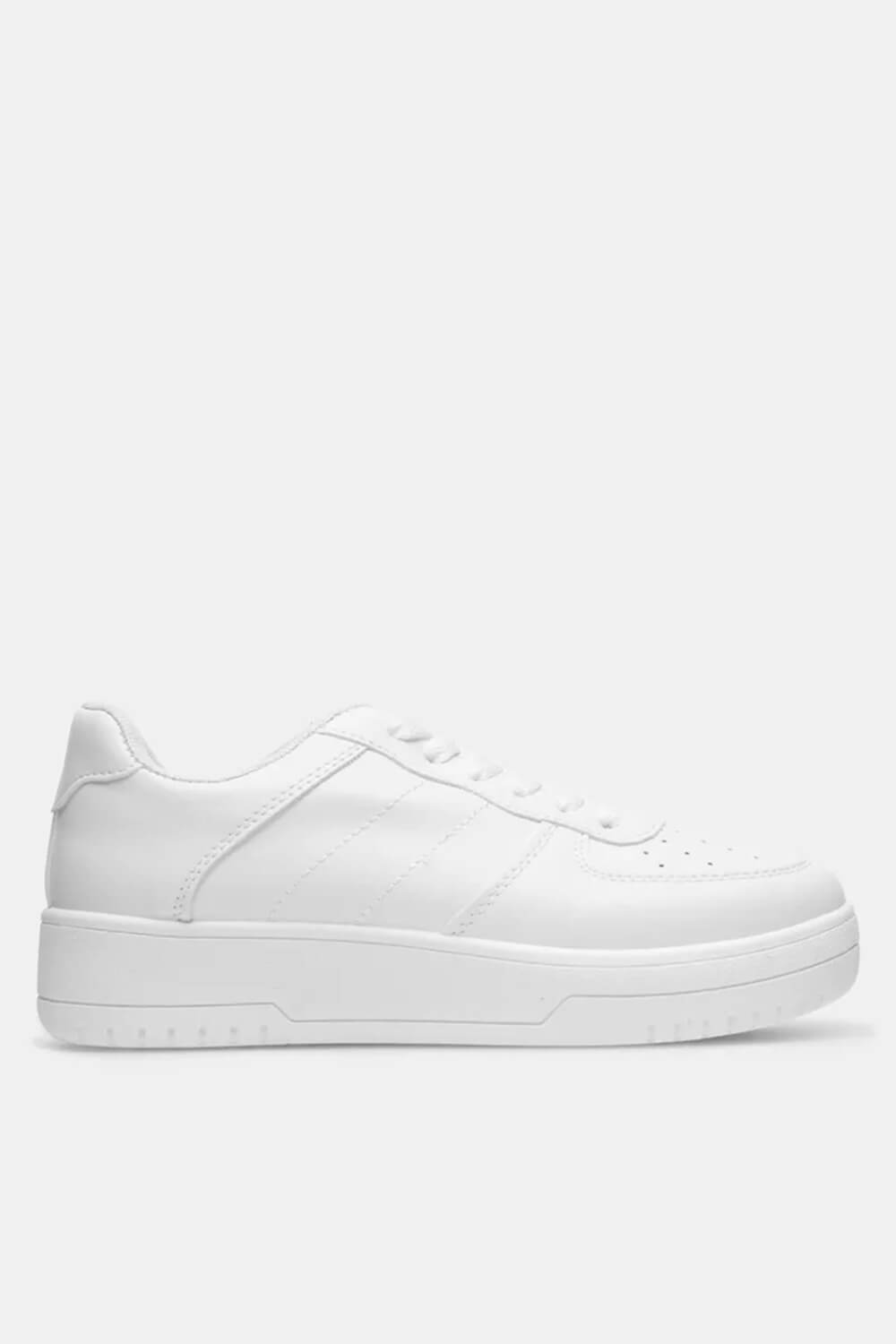 White Sporty Lace Up Trainer, Image 5 of 5