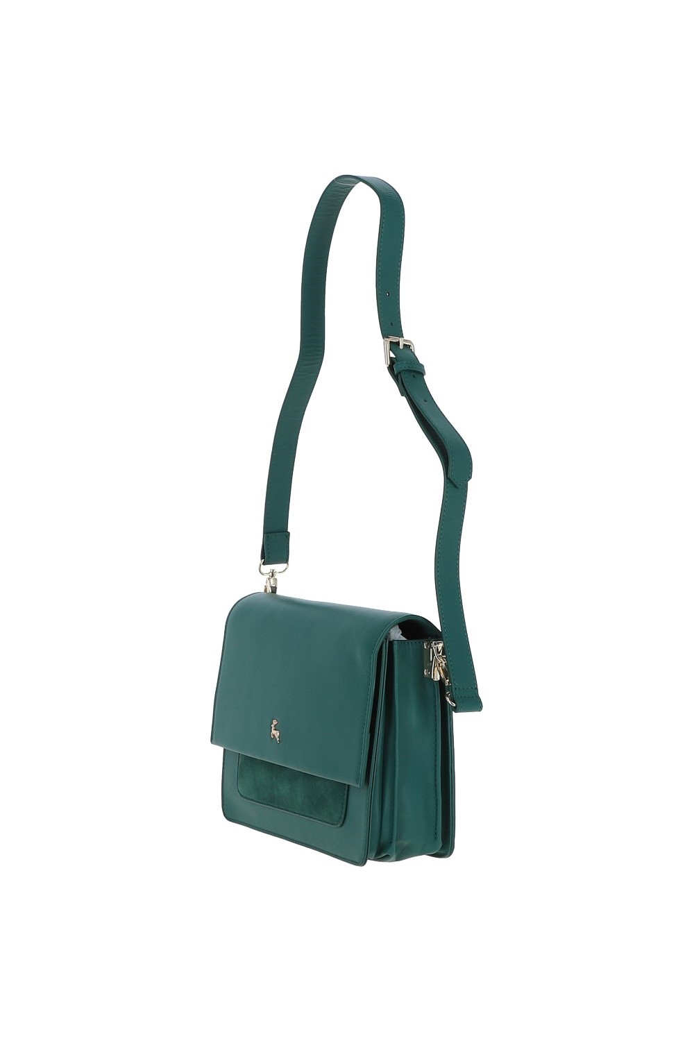 Green Ashwood Leather Green 'Fabrizia' Two Sections Leather Shoulder Bag, Image 3 of 4