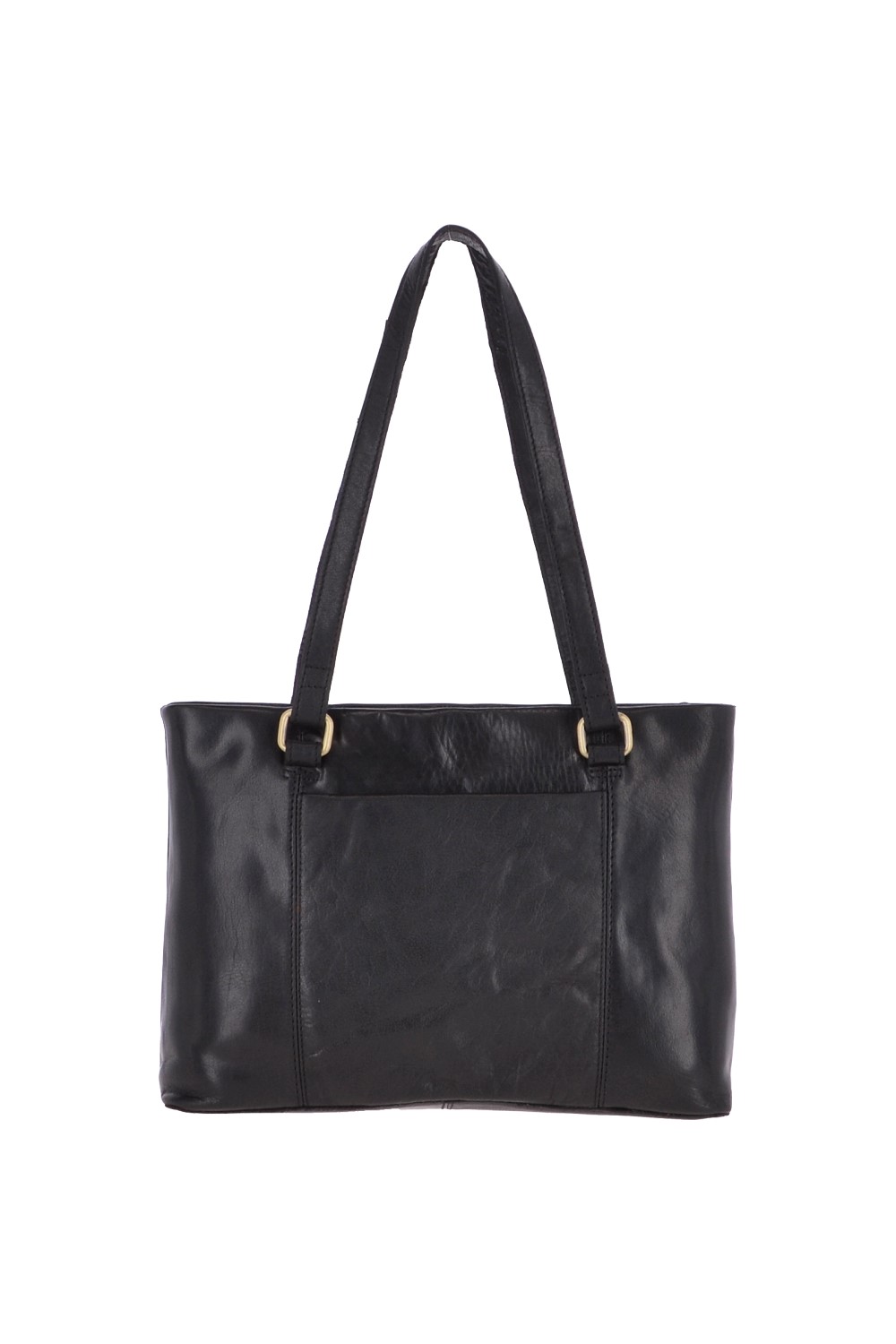 Black Real Leather Vintage Medium Handbag, Image 3 of 3