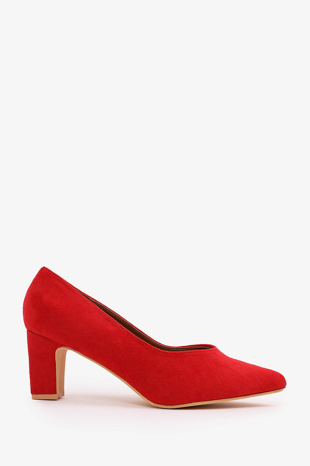 Red 'Ava' Block Heel With Pointed Toe, Image 2 of 4