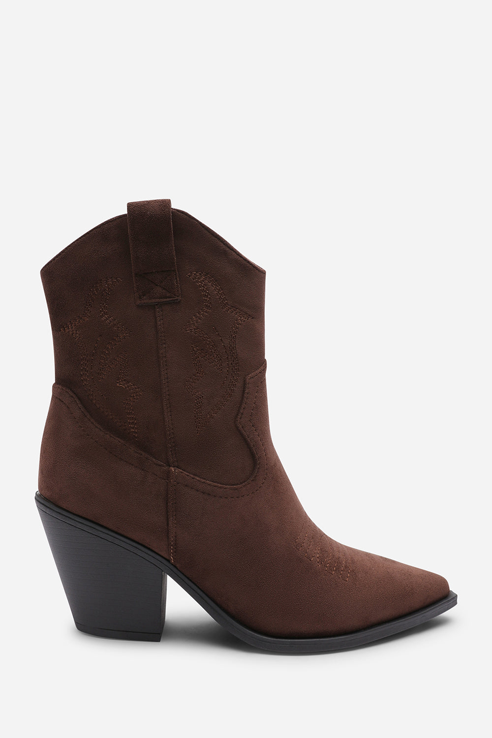 Brown Seraphina Cowboy Ankle Boots Block Heel, Image 5 of 6