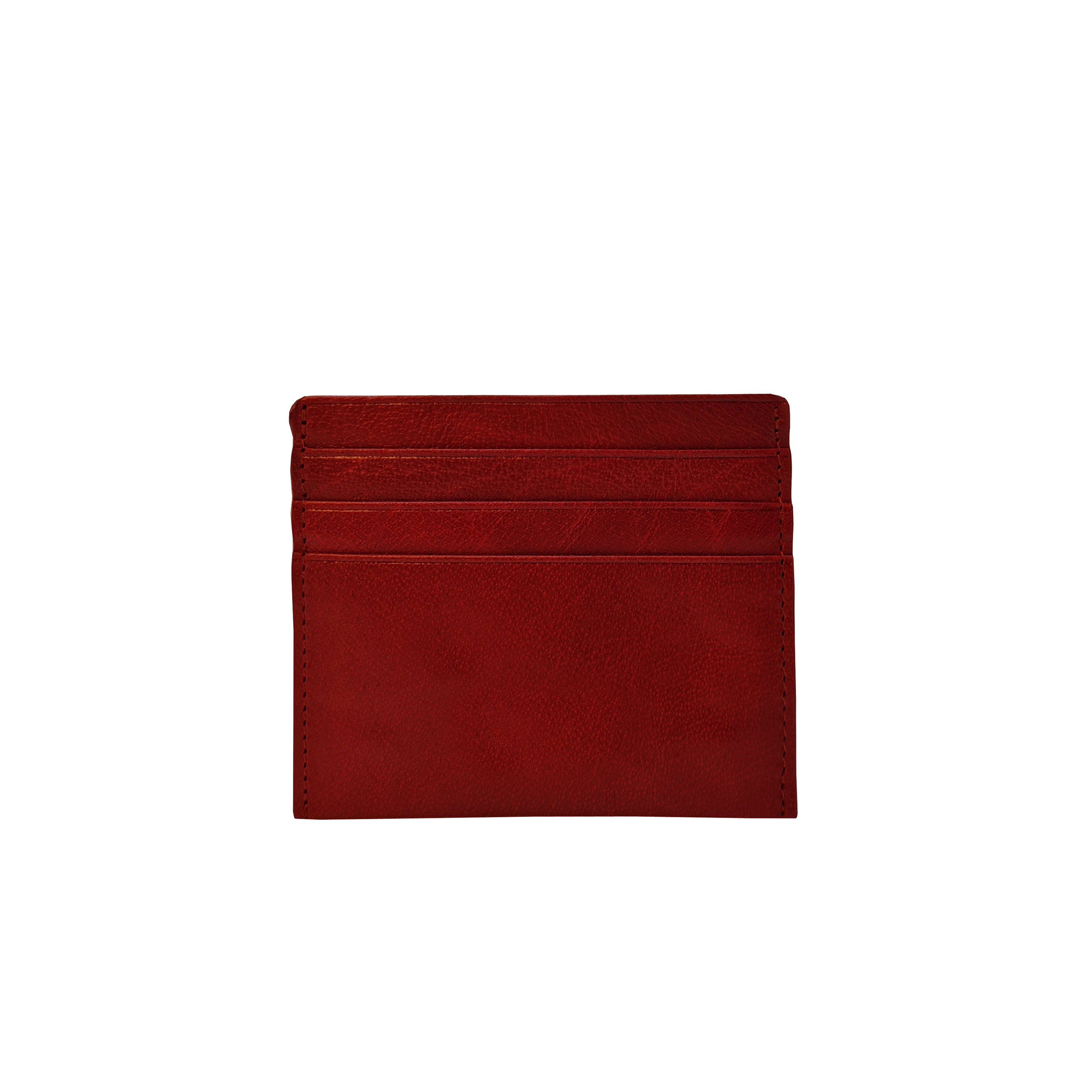 Red 'FANN' RFID Real Leather Credit Card Holder, Image 3 of 4