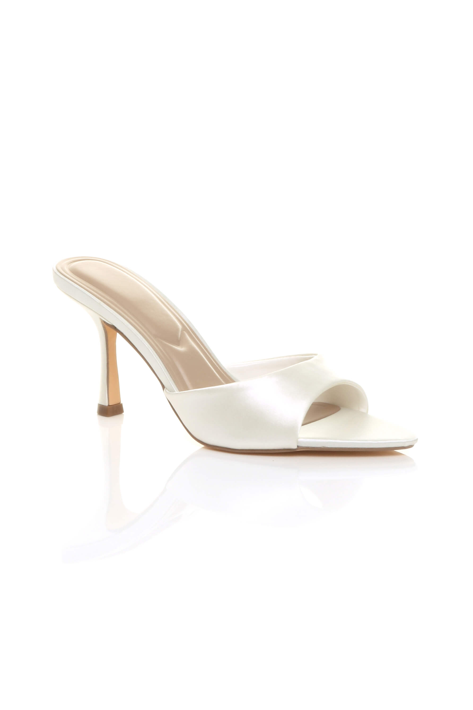 Black High Heel Pointed Peep Toe Sandals Mules