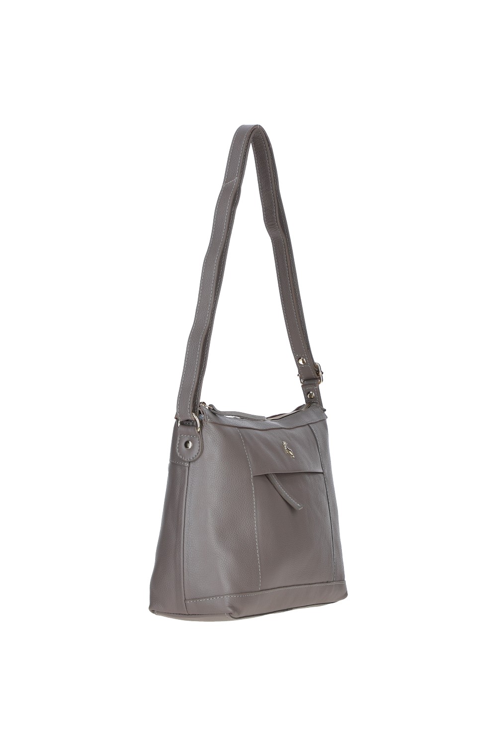 Taupe 'Windsor' Real Leather Shoulder Bag, Image 3 of 4