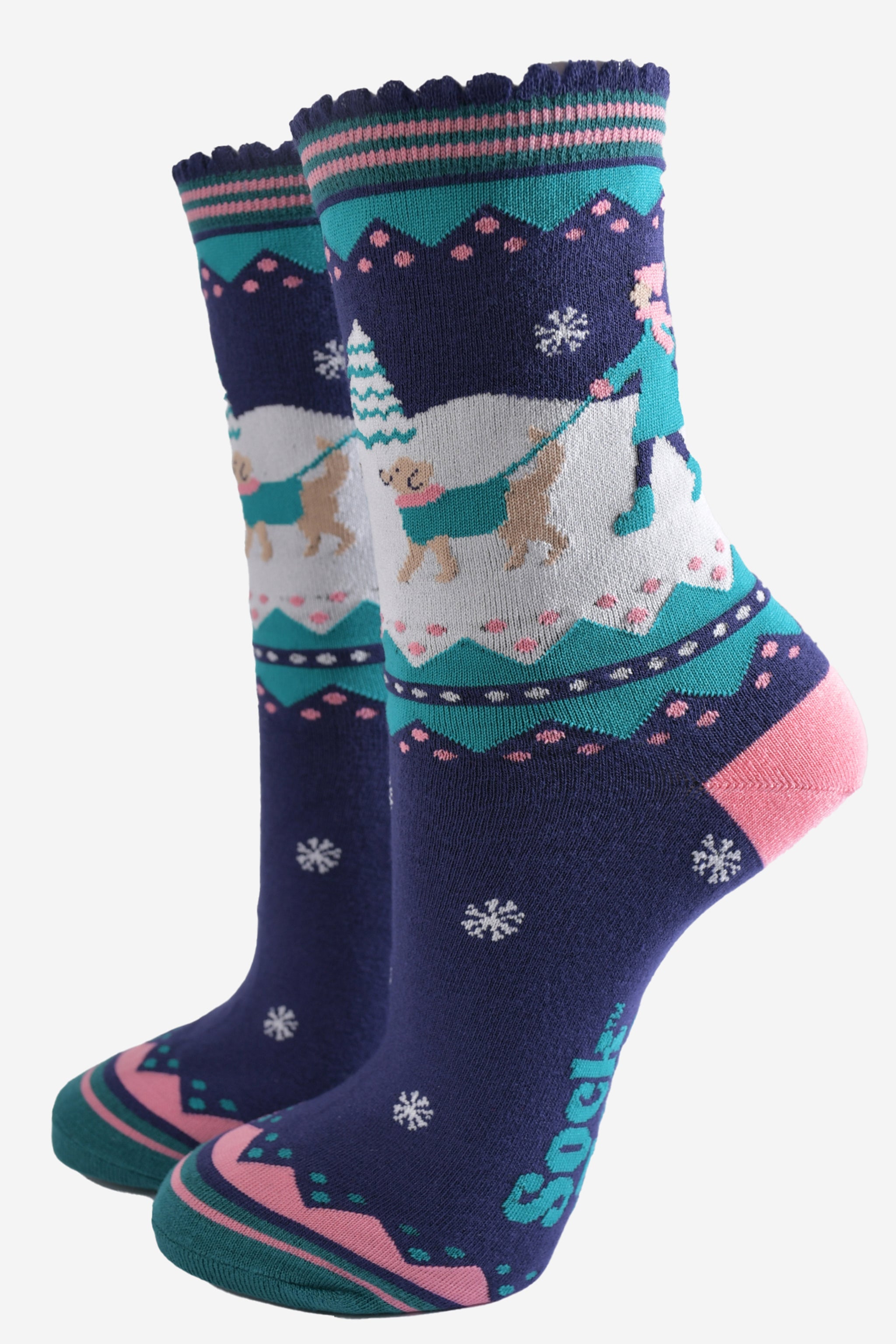 Blue Dog Walker Bamboo Socks Gift Box, Image 2 of 4