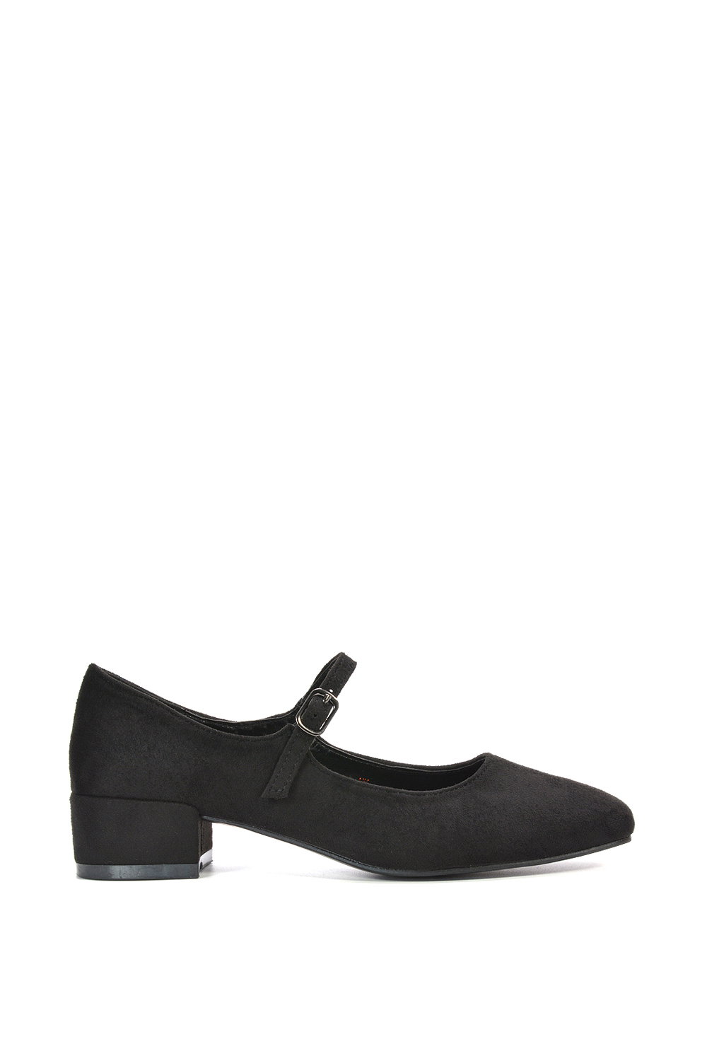 Black 'Jenna' Mary Jane Low Heel Court Shoes With Square Toe