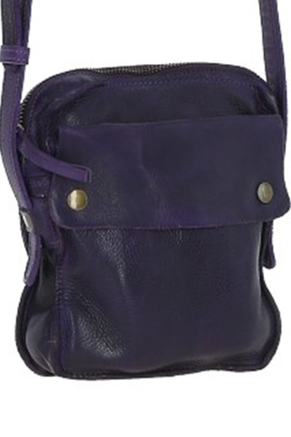 Purple Real Leather Cross Body Bag, Image 3 of 6