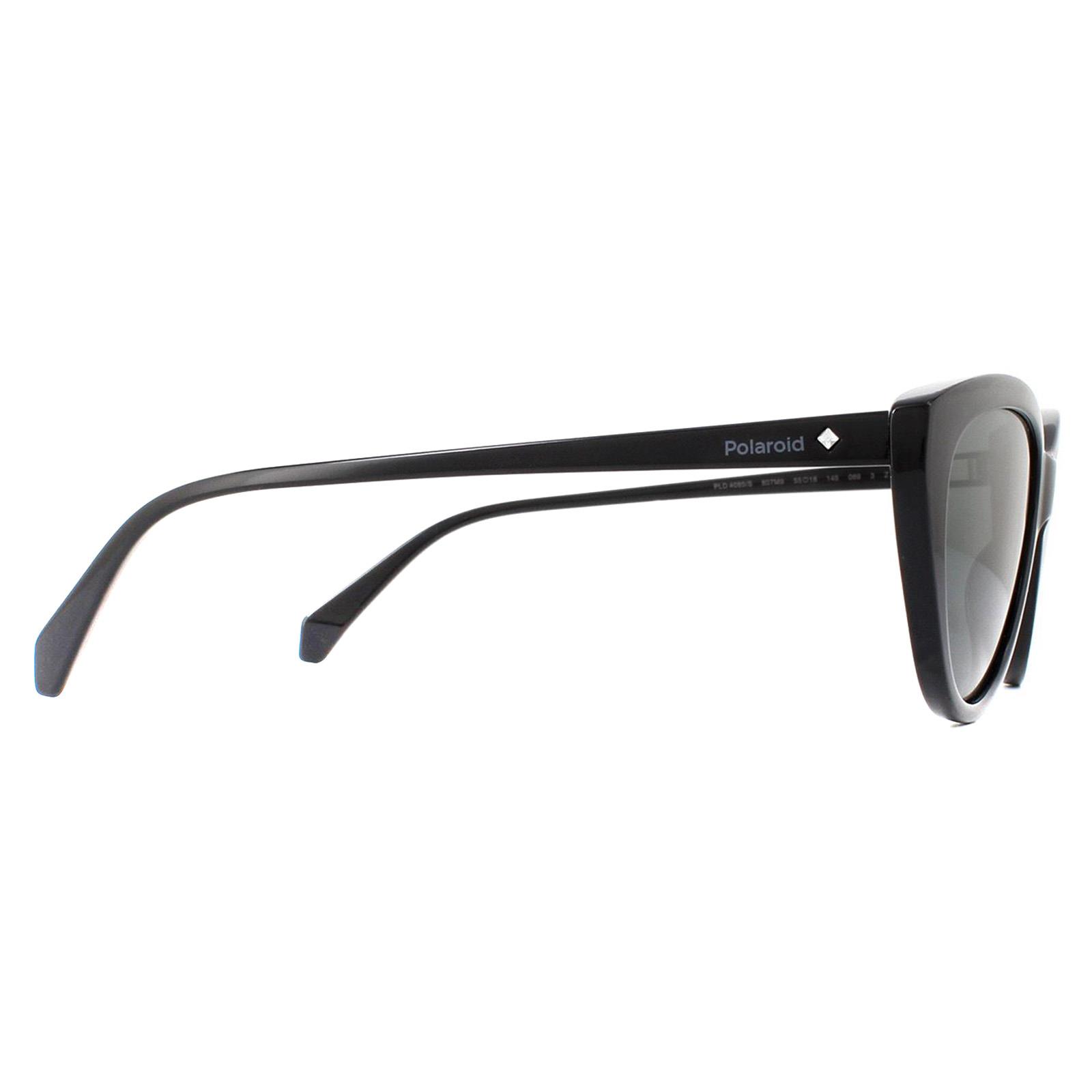 Black Cat Eye Black Grey Polarized Sunglasses, Image 4 of 4